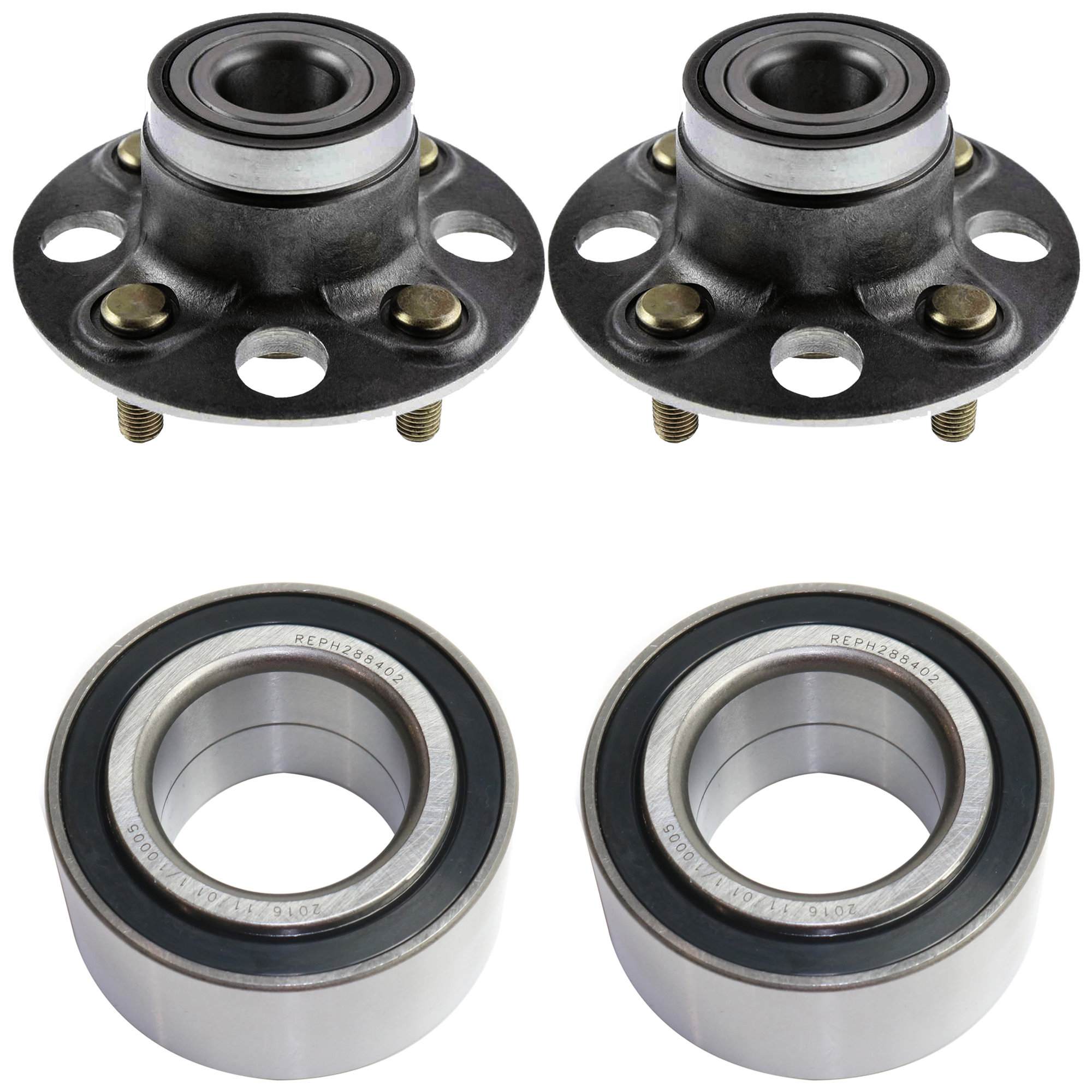 AM CIVIC 01-05 FRONT AND REAR SUSPENSION KIT RH AND LH 4 pc kit with Wheel Bearing and Wheel Hub SKU KIT 061824-20 OEM 512174-516164-712174-7350108-4