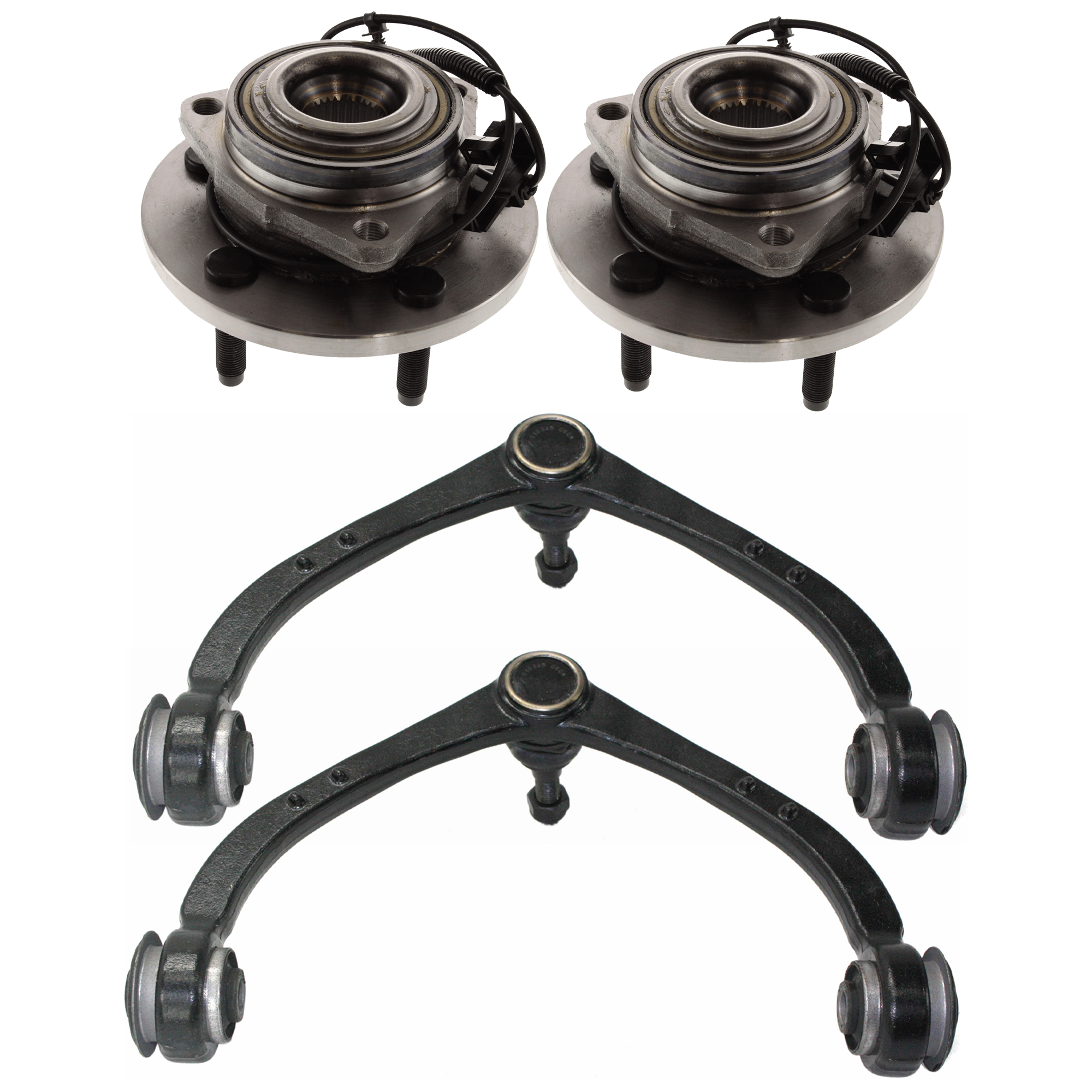 AM RAIDER 06-08 DAKOTA 05-11 FRONT SUSPENSION KIT RH AND LH 4 pc Kit with Wheel Hub and Control Arm SKU KIT 061824-26 OEM 52855100AC 52855100AF 52855100
