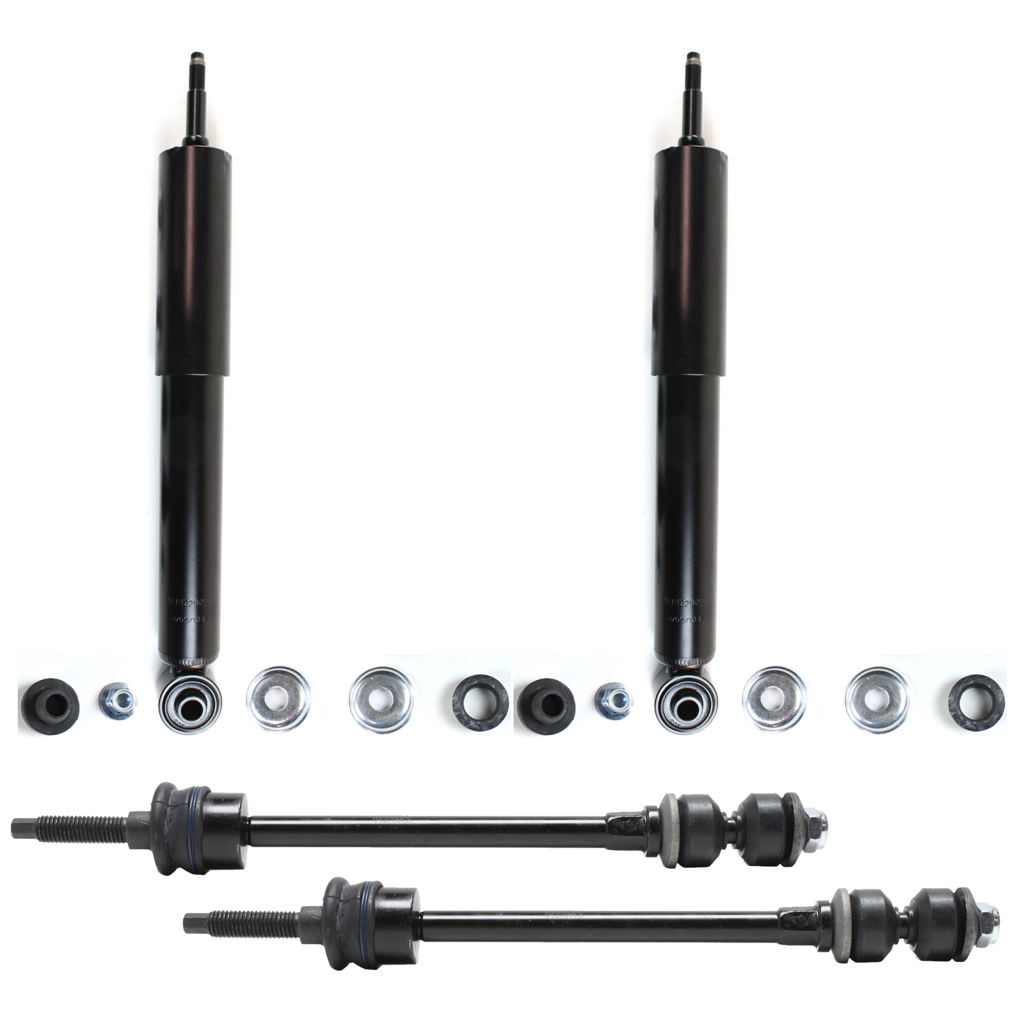 AM RAM 1500-02-05 FRONT SUSPENSION KIT 4 pc kit with Shock Absorber and Strut Assembly and Sway Bar Link SKU KIT 061824-31 OEM 18311-2651526-5451317-45G0317