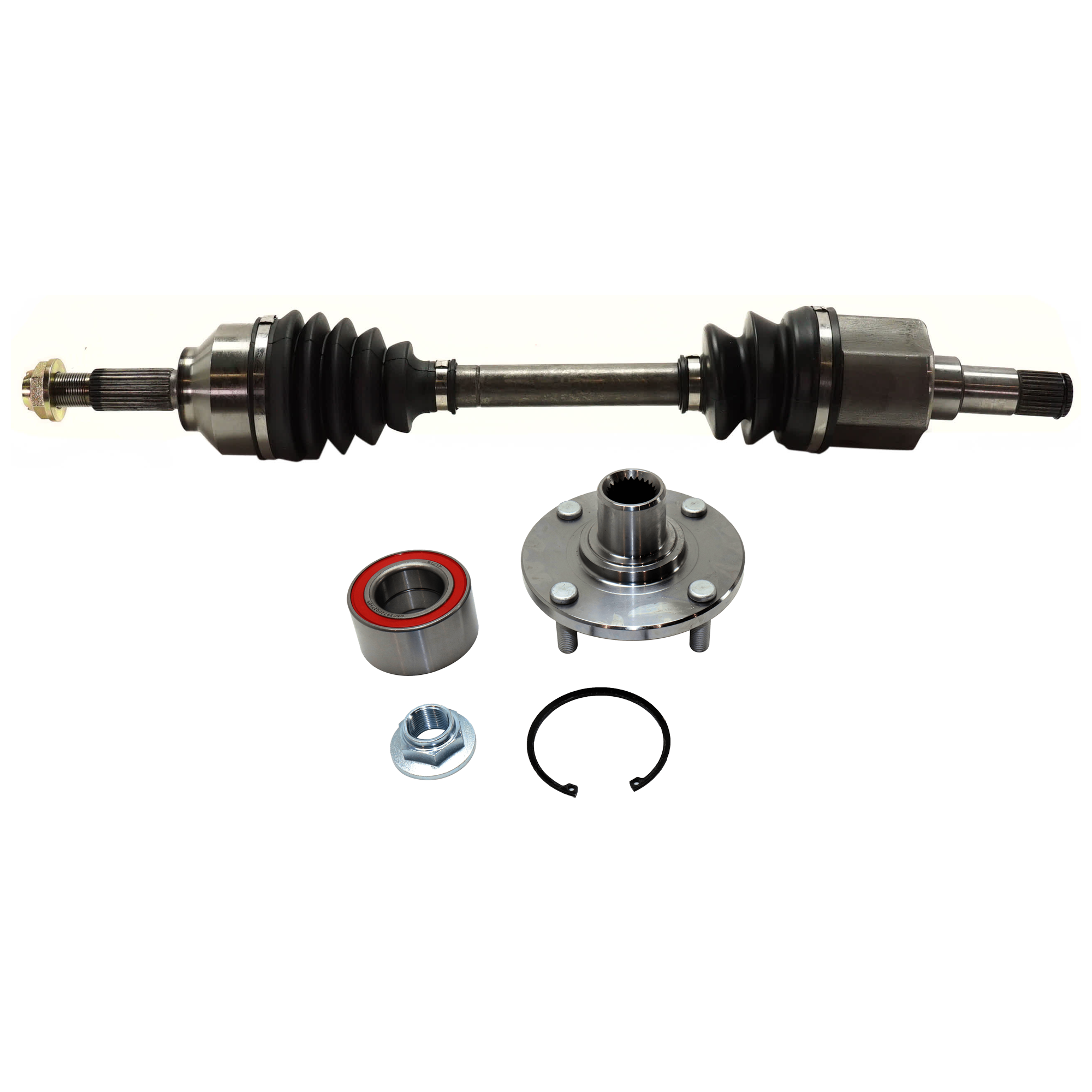 AM FOCUS 00-11 FRONT SUSPENSION KIT LH 2 pc Kit with Axle Assembly and Wheel Hub SKU KIT 061824-32 OEM 6S4Z1215B