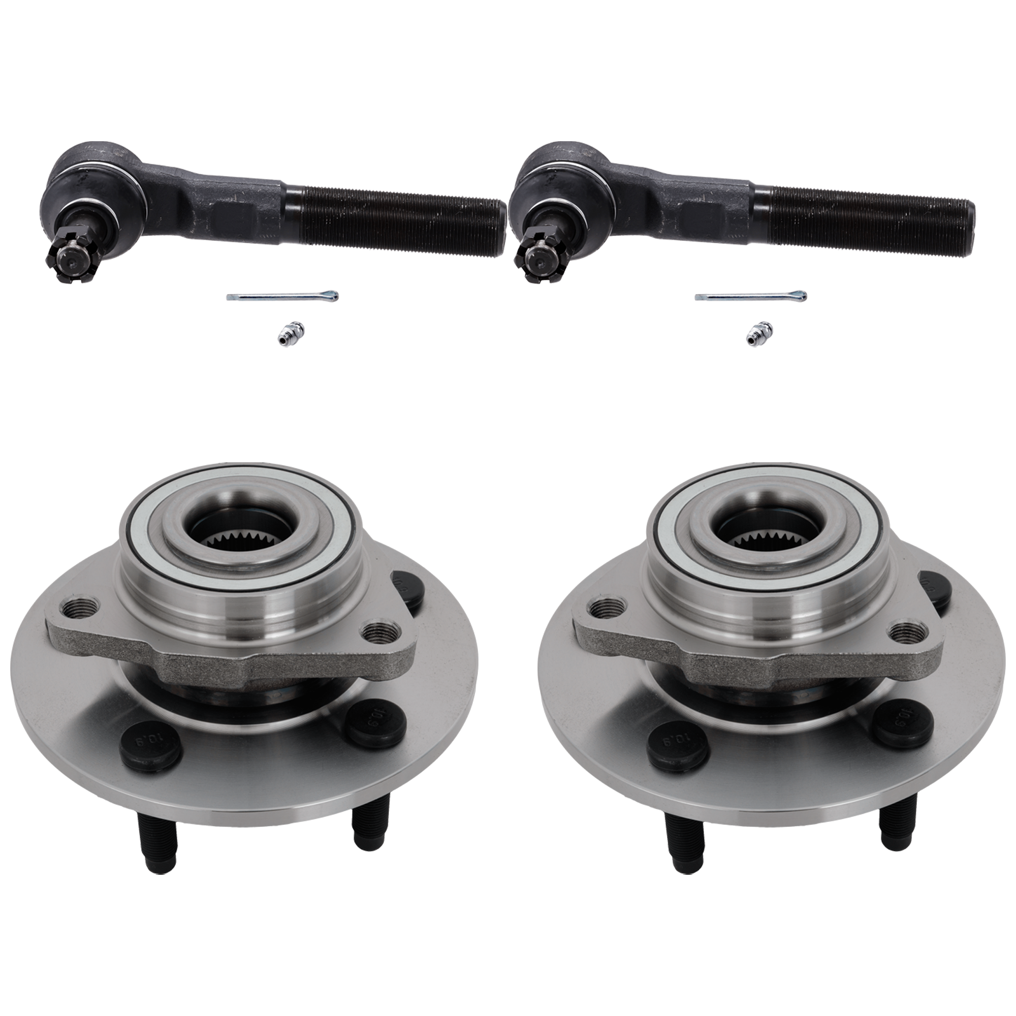 AM RAM 1500-98-99 FRONT SUSPENSION KIT RH AND LH 4 pc kit with Tie Rod End and Wheel Hub SKU KIT 061824-35 OEM 2693148-4011811-52039186-40118