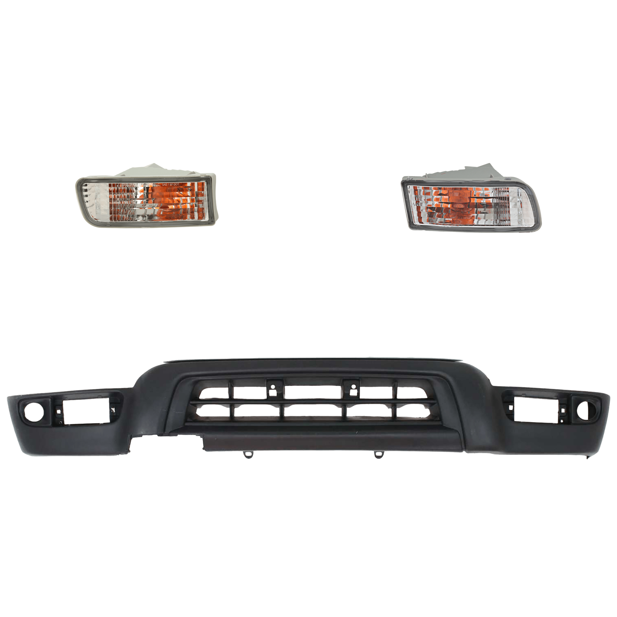 AM 4RUNNER 99-02 FRONT VALANCE 3 piece kit Assembly with Turn Signal Light SKU KIT 061824 C149 Partslink TO1095182 TO2531133 TO2530133 OEM 5391135911-8151035260-81520352