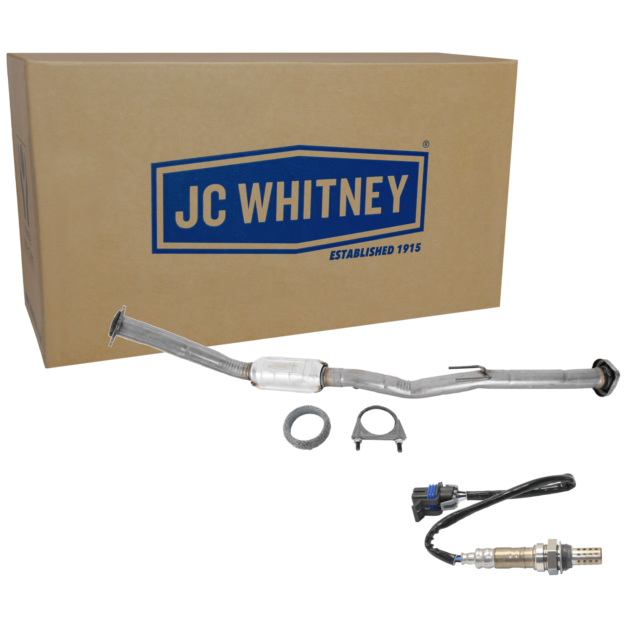AM TRAILBLAZER EXT ENVOY XL 02-05 CATALYTIC CONVERTER 2 pc Kit with Oxygen Sensor SKU KIT 061824 R008 OEM 15050555-15190659-15216001-125