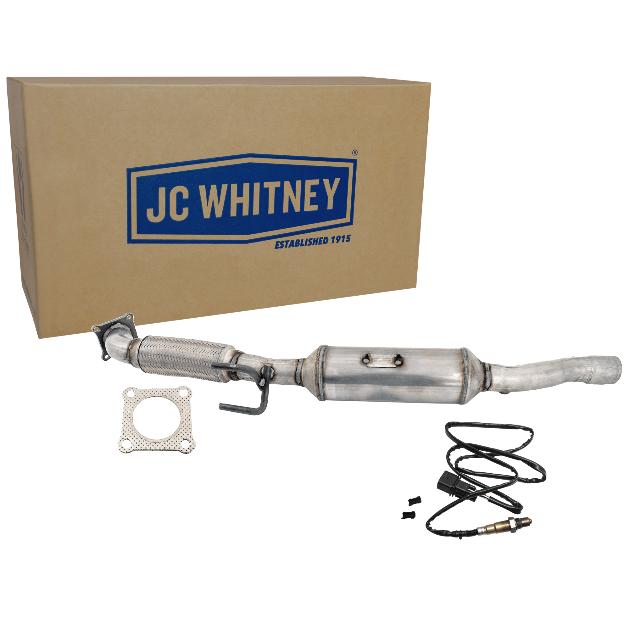 AM BEETLE 01-05 GOLF 02-06 CATALYTIC CONVERTER 2 pc Kit with Oxygen Sensor SKU KIT 061824 R102