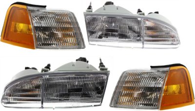 AM THUNDERBIRD 94-95 CORNER LAMP RH AND LH 4 pc kit with Headlight SKU KIT 061919-03 Partslink FO2520113 FO2521111 FO2503128 FO2502128 OEM E9SZ13200A E9SZ13201A F4SZ1300