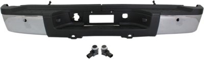 AM SILVERADO SIERRA 2500 HD 11-14 STEP BUMPER FACE BAR 3 pc Kit Includes Parking Assist Sensor SKU KIT 061919-06 Partslink GM1103165 GM1175100 OEM 20908127-22792253 PFM
