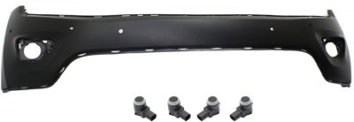 AM GRAND CHEROKEE 14-15 FRONT BUMPER COVER 5 pc Kit with Parking Assist Sensor SKU KIT 061919-11 Partslink CH1014109 CH1175100 OEM 68214172AA 1EW63TZZAA