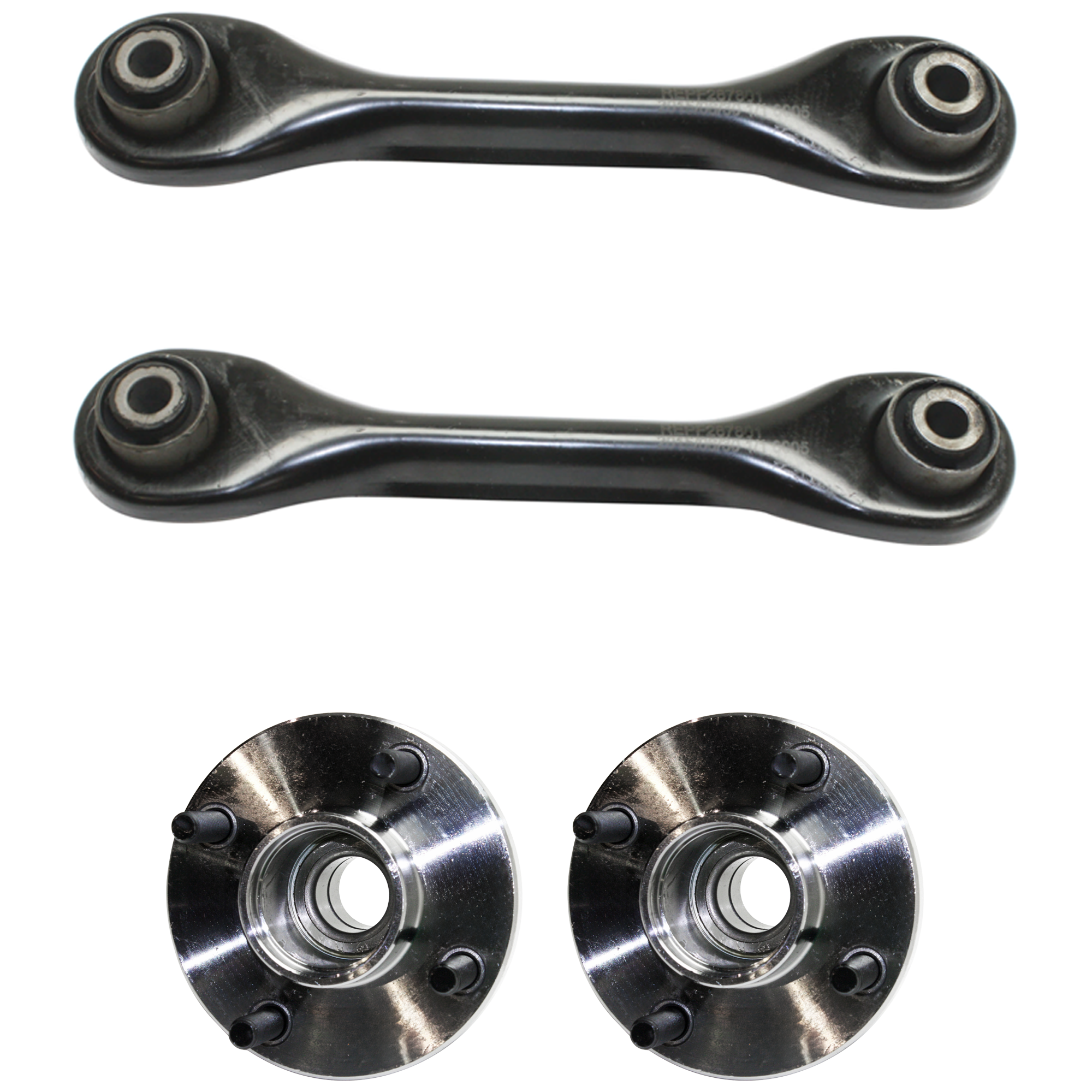 AM FOCUS 01-07 REAR HUB ASSEMBLY RH AND LH 4 Studs 4 x 4.25 in. Bolt Pattern Front Wheel Drive w Front and Rear Disc Brakes 2 pc kit w Lateral Link SKU KIT 061924-24