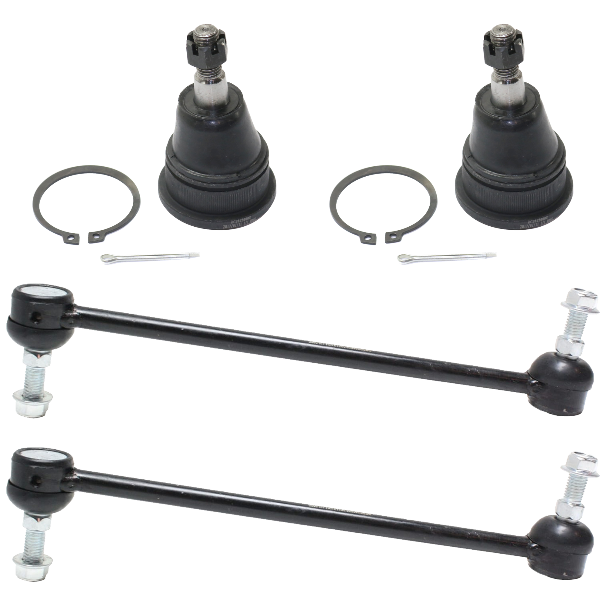 AM GRAND CARAVAN 08-18 TOWN COUNTRY 08-16 FRONT SUSPENSION KIT 4 pc Kit with Ball Joint and Sway Bar Link SKU KIT 061924-55 OEM 521709-521710-2601739-5051428