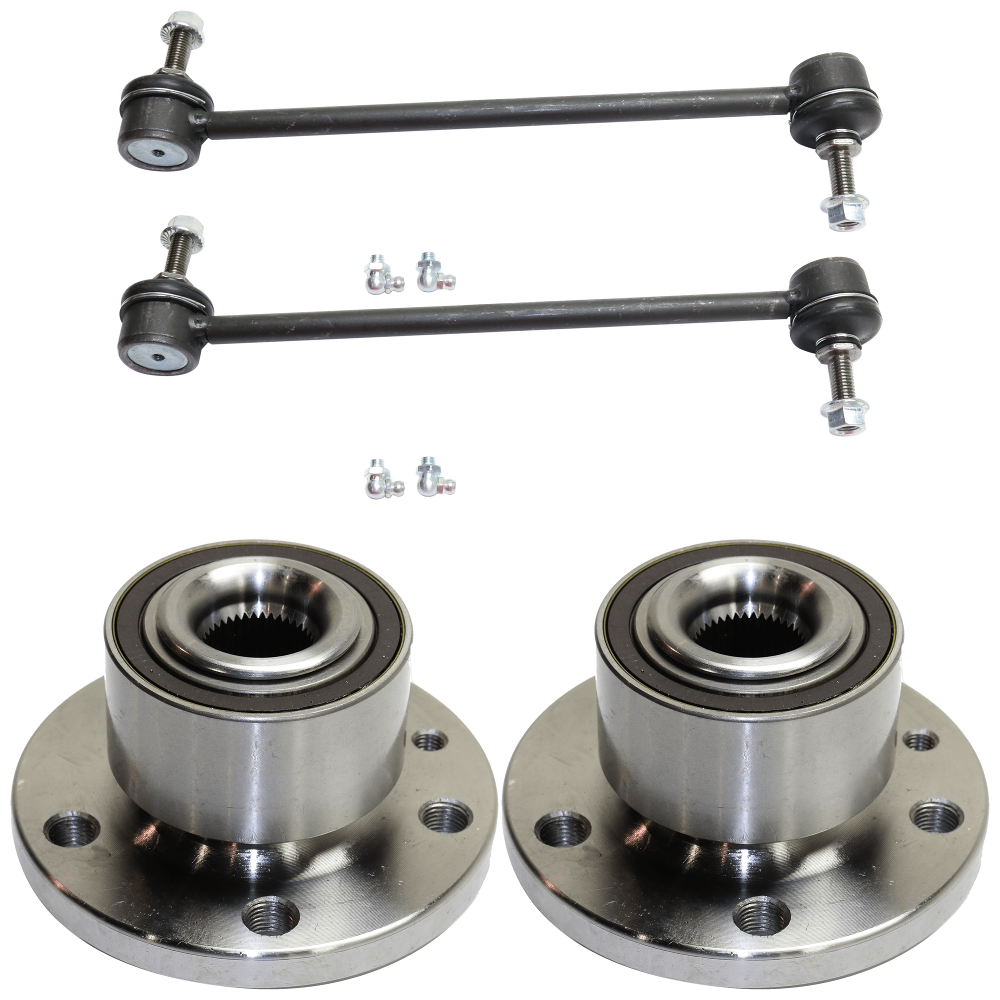 AM S80-07-16 XC70-08-16 FRONT SUSPENSION KIT RH AND LH 4 pc Kit with Sway Bar Link and Wheel Hub SKU KIT 061924-58