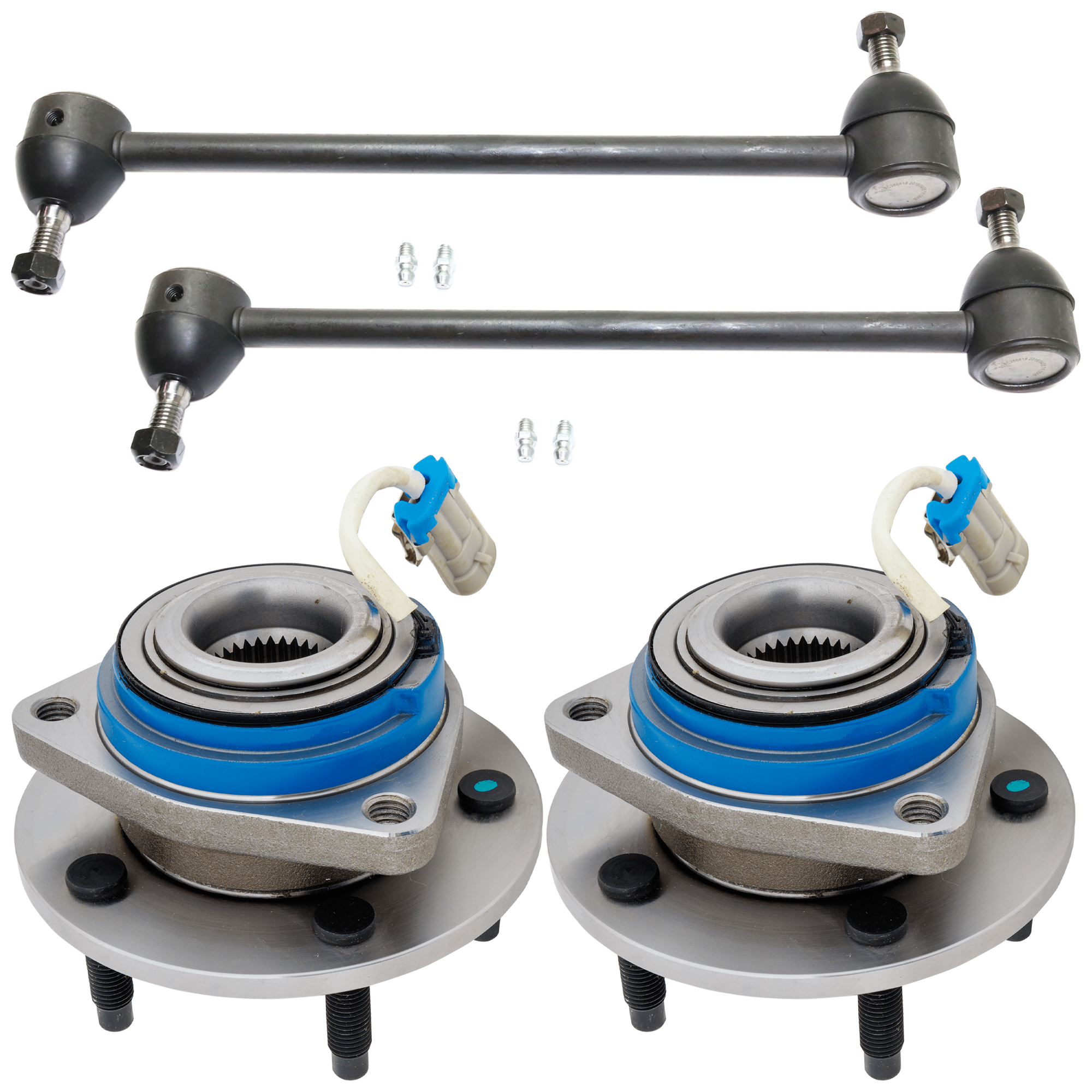 AM ELDORADO 97-01 DEVILLE 97-99 FRONT SUSPENSION KIT 4 pc Kit with Sway Bar Link and Wheel Hub SKU KIT 061924-60 OEM 18161-5451052-25635886-46G0052