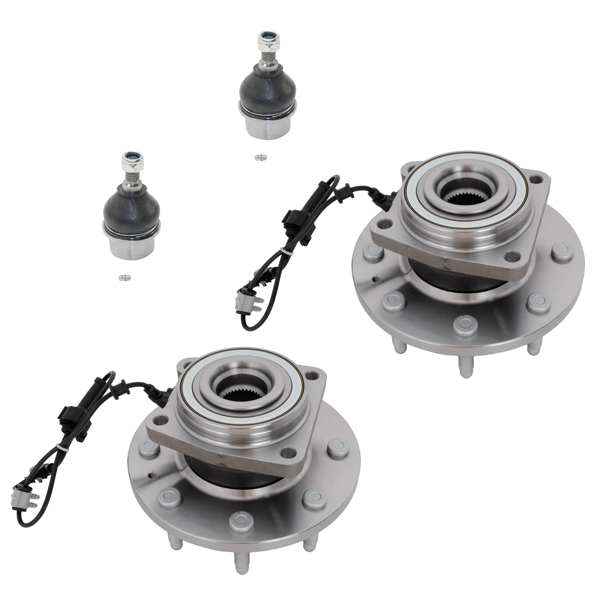 AM SILVERADO SIERA 2500-3500 HD 11-19 FRONT HUB ASSEMBLY RH AND LH 4 pc kit 8 Studs 8 x 6.5 in. Bolt Pattern with Ball Joint SKU KIT 061924-64 OEM 23203922 BJ91415