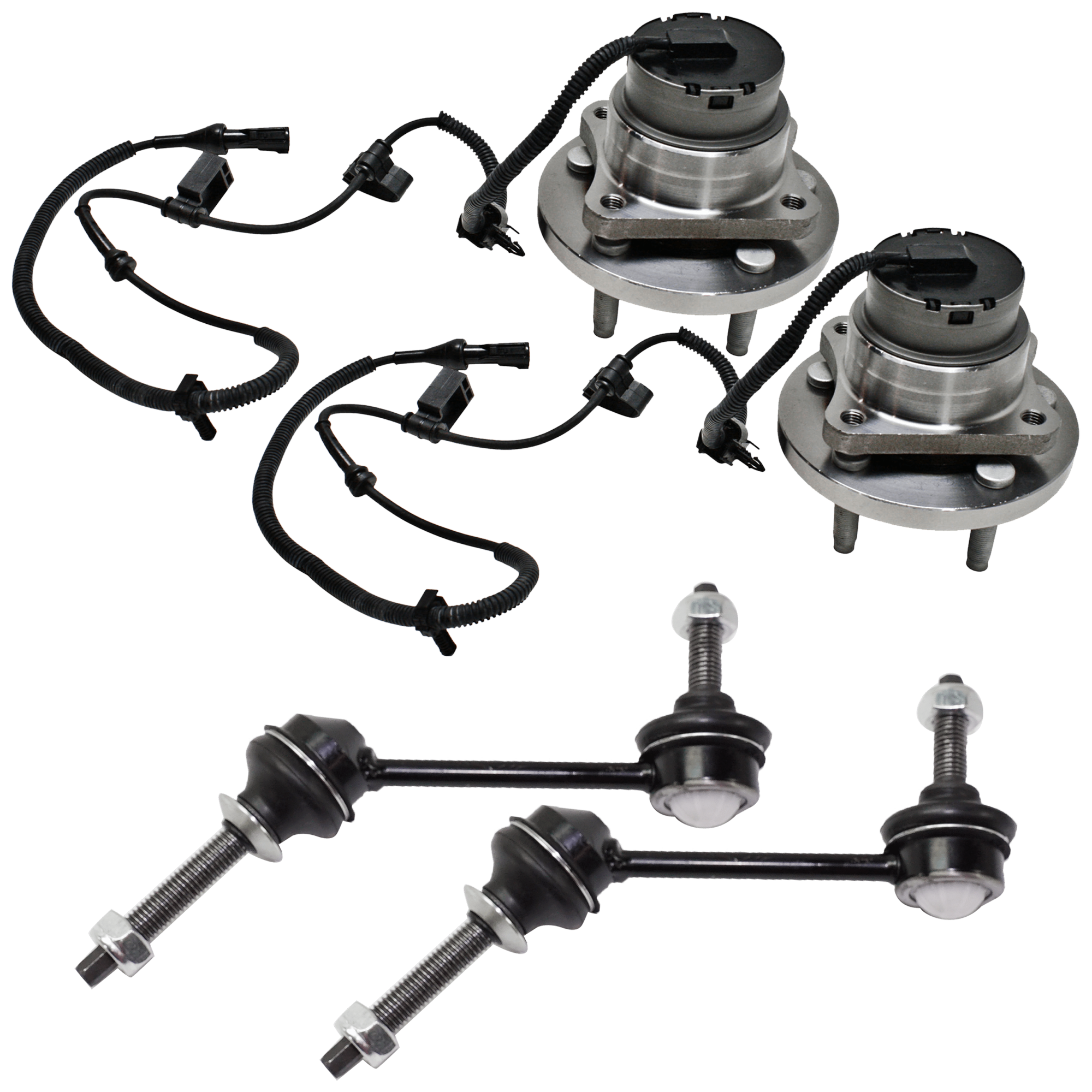 AM CROWN VICTORIA TOWN CAR 03-05 FRONT SUSPENSION KIT 4 pc Kit with Wheel Hub and Sway Bar Link SKU KIT 061924-68 OEM 18426-2651552-5451343-3W1Z5K48