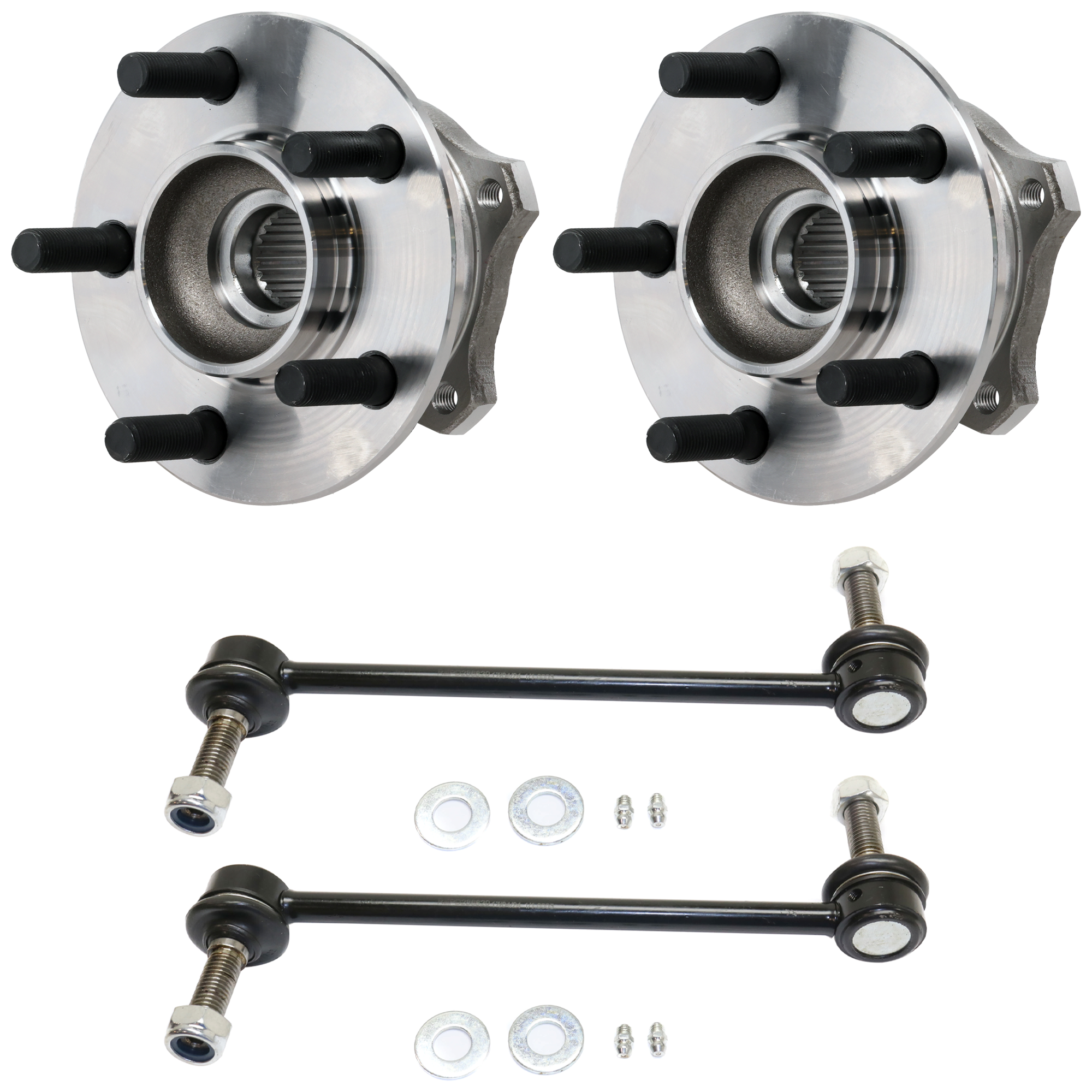 AM CHRYSLER 300 CHARGER 07-22 FRONT SUSPENSION KIT 4 pc kit with Sway Bar Link and Wheel Hub SKU KIT 061924-73 OEM 4782952AD 91248389