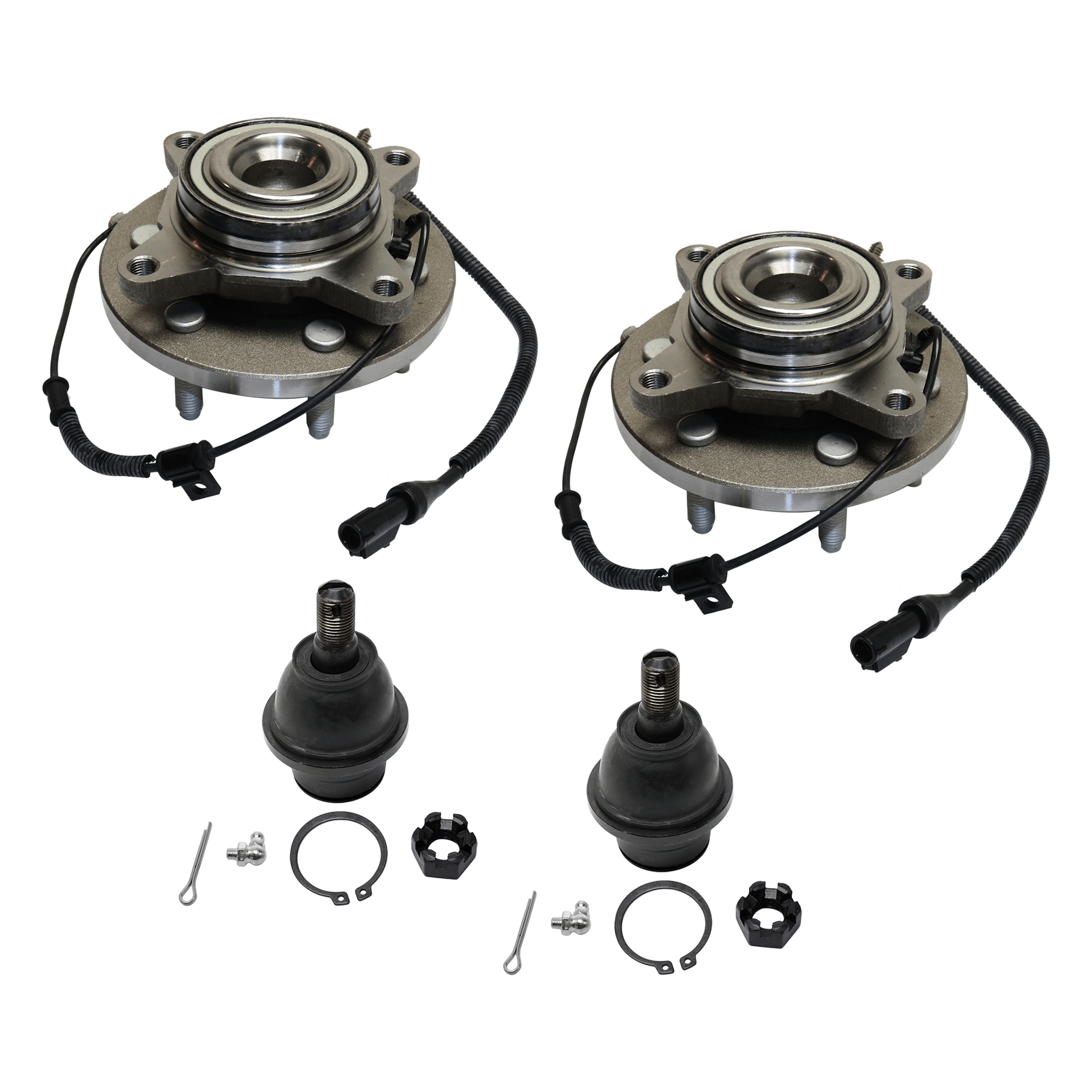 AM F 150-09-10 FRONT HUB ASSEMBLY RH AND LH 4 pc kit 6 Studs 6 x 5.32 in. Bolt Pattern with Ball Joint SKU KIT 061924-84 OEM 9L3Z1104B 2601745-5051434-1045