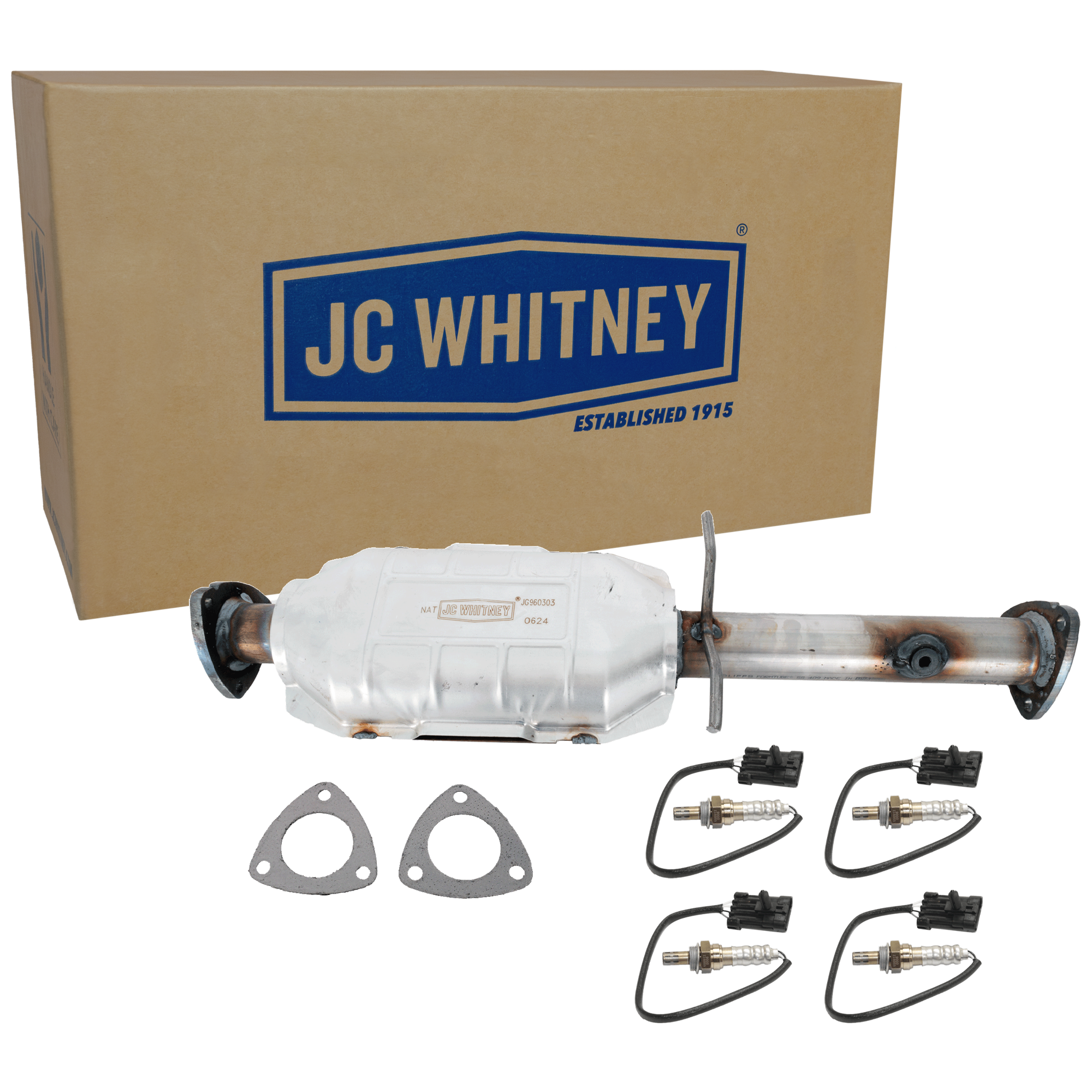 AM S10 PICKUP HOMBRE 96-96 CATALYTIC CONVERTER Center 2.2L Eng. Rear Wheel Drive 5 pc. Kit with 4 Oxygen Sensors SKU KIT 061924 A011