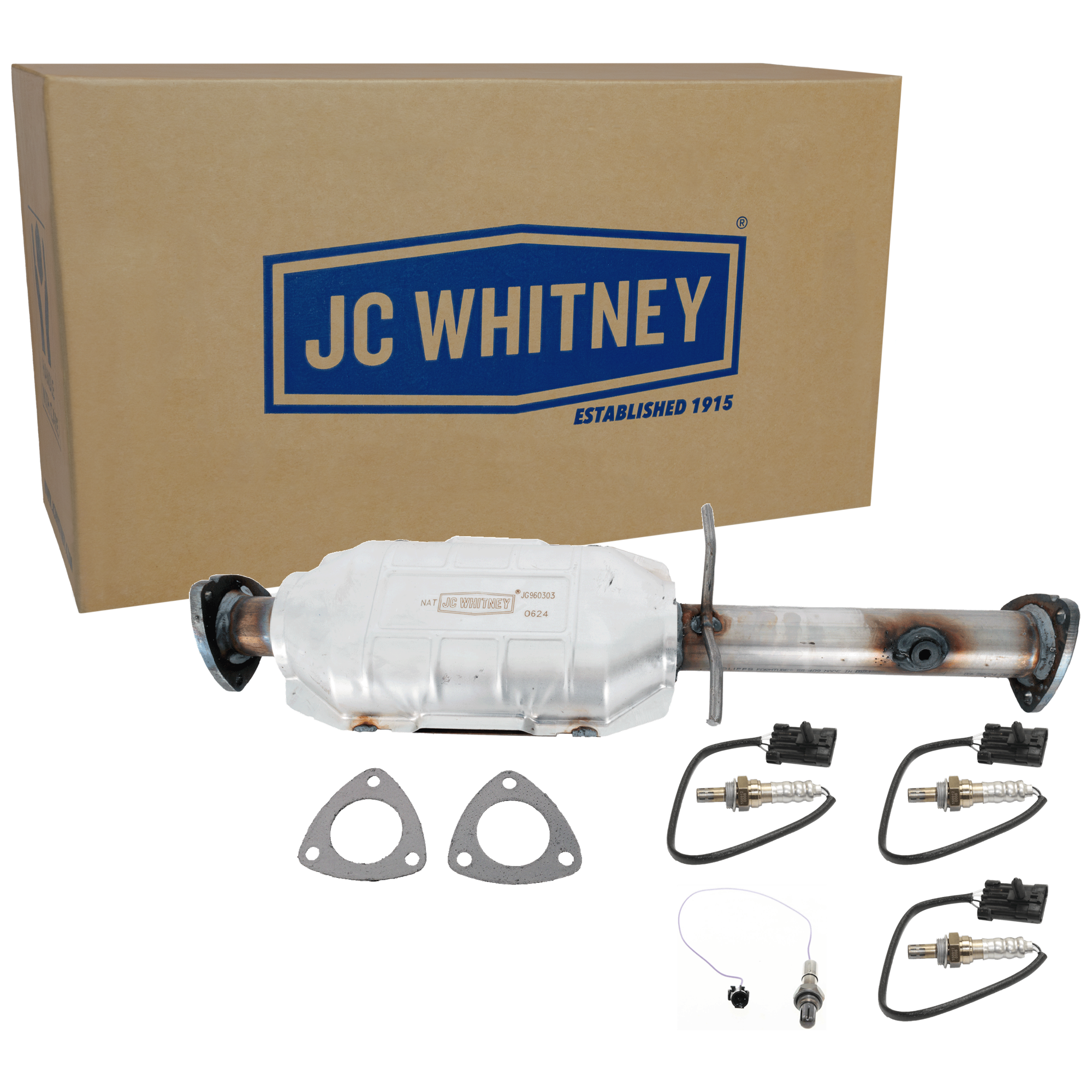 AM S10 PICKUP HOMBRE 96-96 CATALYTIC CONVERTER Center 2.2L Eng. Rear Wheel Drive 5 pc Kit with Oxygen Sensor SKU KIT 061924 A012