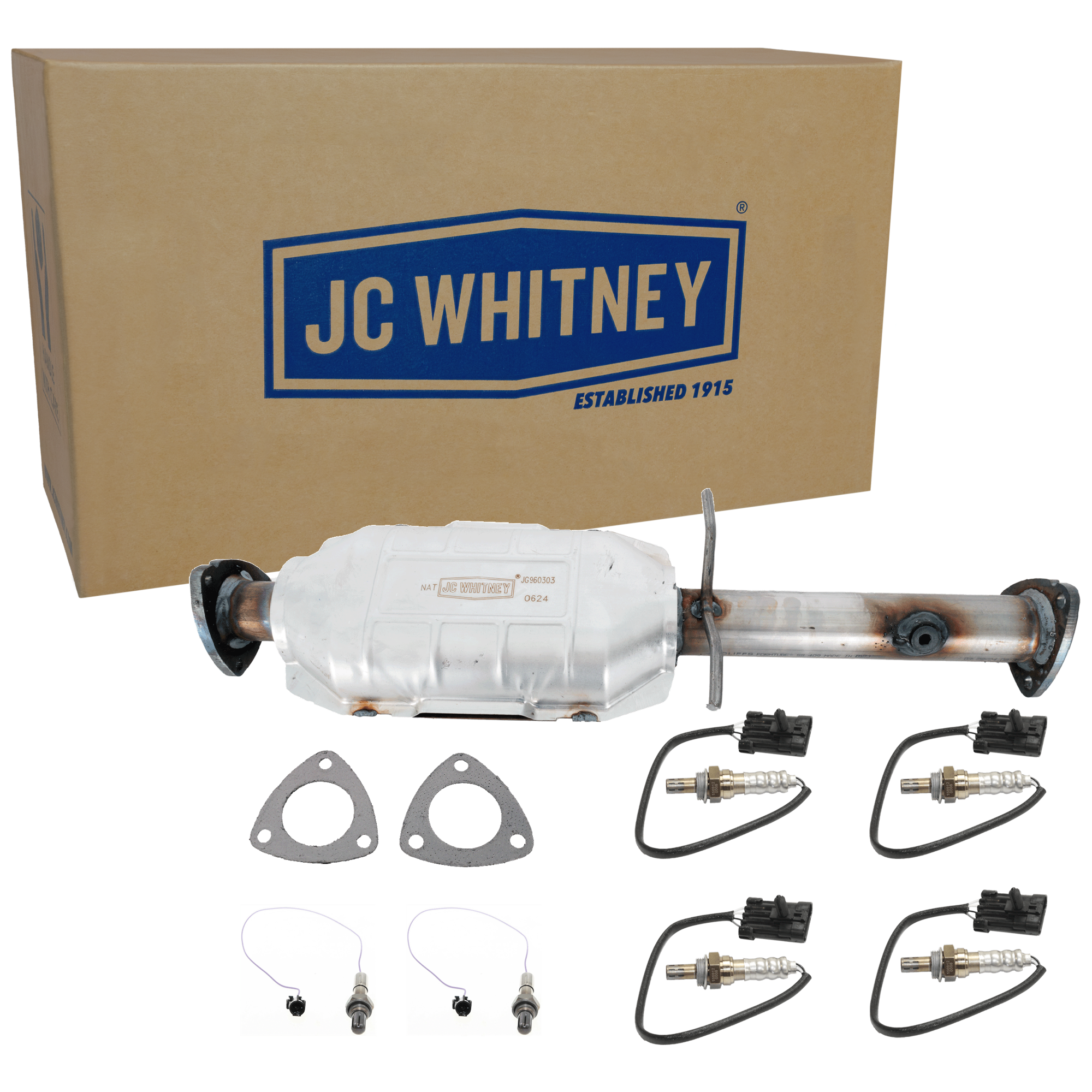 AM S10 PICKUP HOMBRE 96-96 CATALYTIC CONVERTER Center 2.2L Eng. Rear Wheel Drive 7 pc Kit with 2 Oxygen Sensors SKU KIT 061924 A013