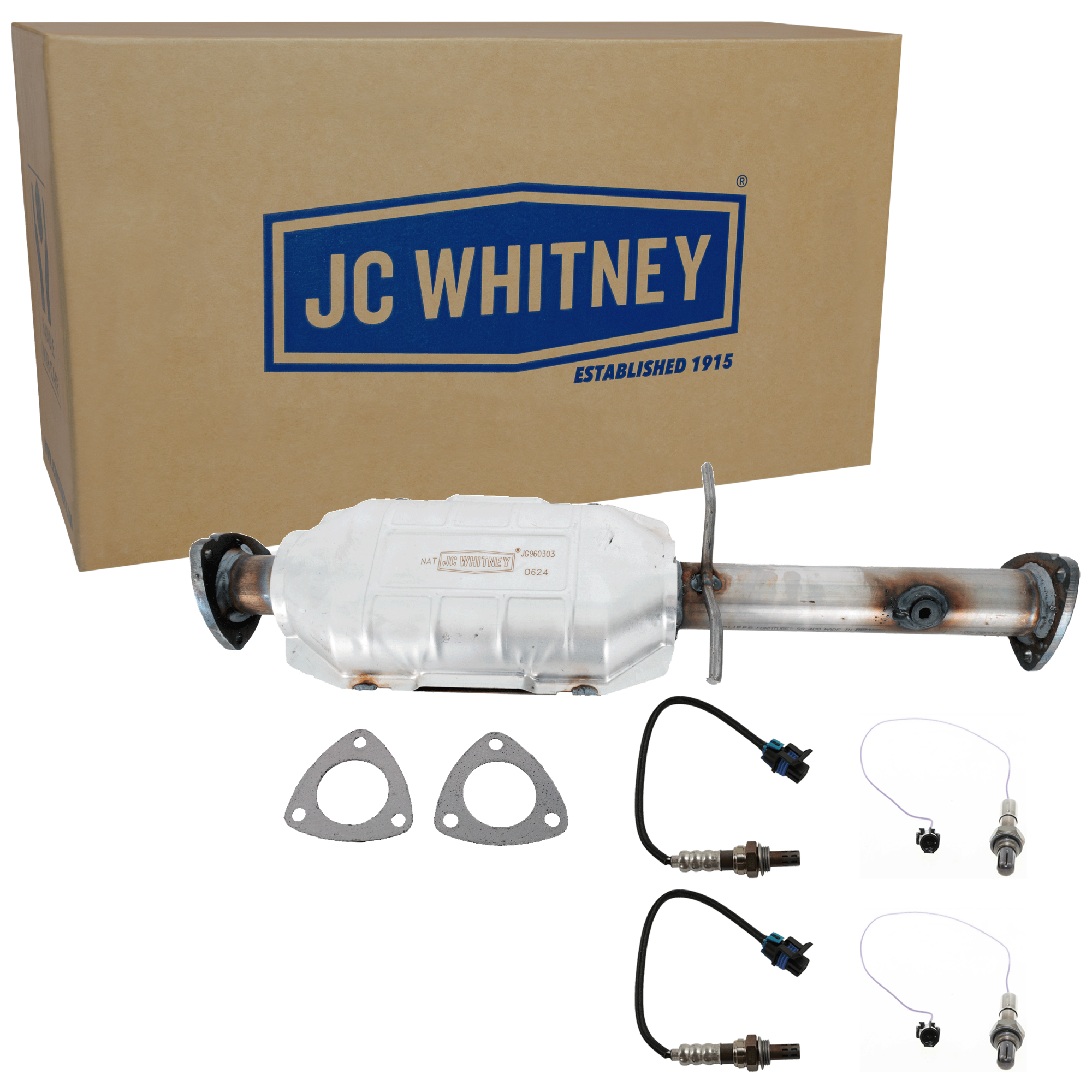 AM SONOMA 96-03 S10 PICKUP 97-03 CATALYTIC CONVERTER Center 2.2L Eng. Rear Wheel Drive 5 pc Kit with 2 Oxygen Sensors SKU KIT 061924 A015