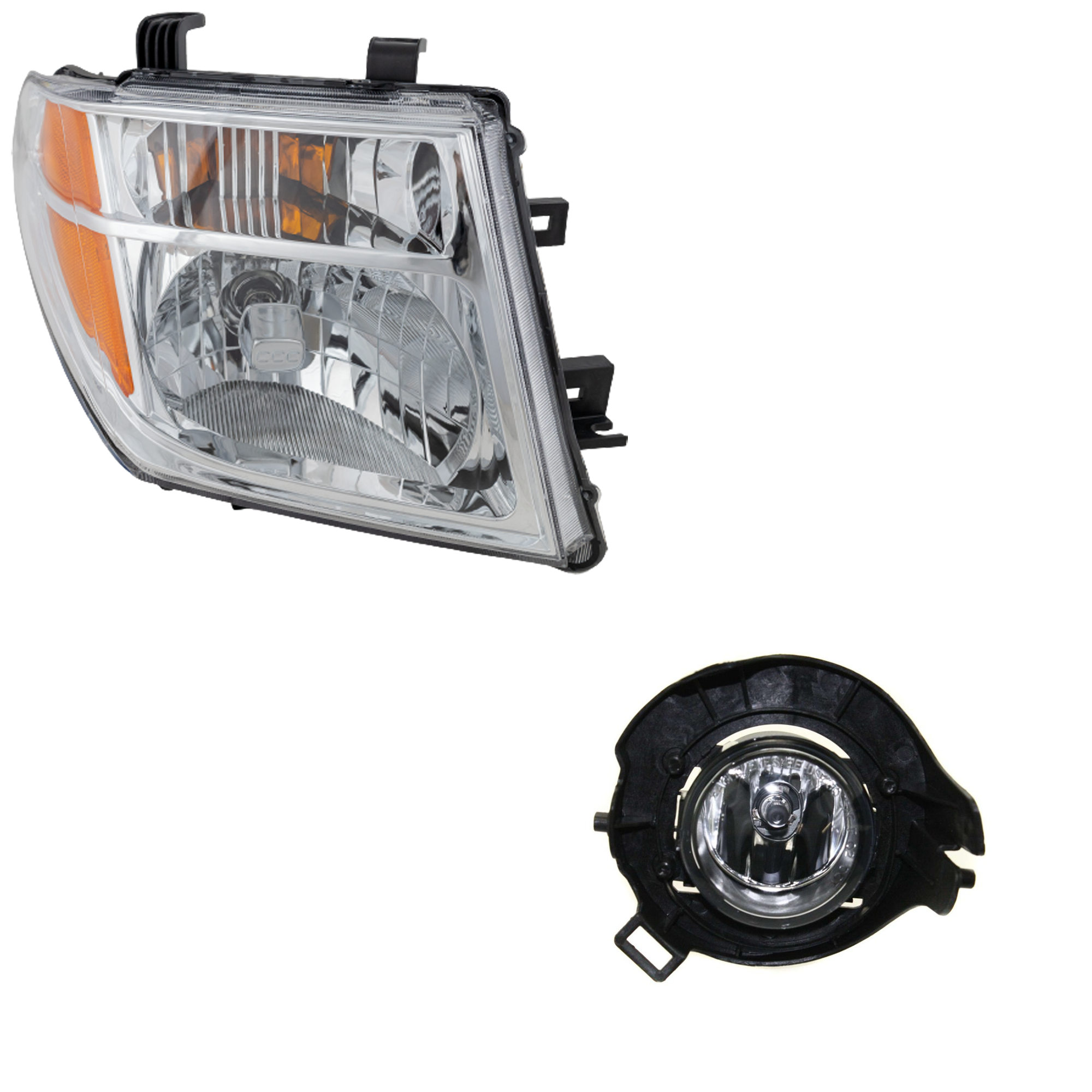 AM FRONTIER 05-08 PATHFINDER 05-07 HEAD LAMP RH Assembly Halogen 2 pc Kit with Fog Light SKU KIT 062017-07 Partslink NI2503157 NI2593120 OEM 26010EA525-26150EA525