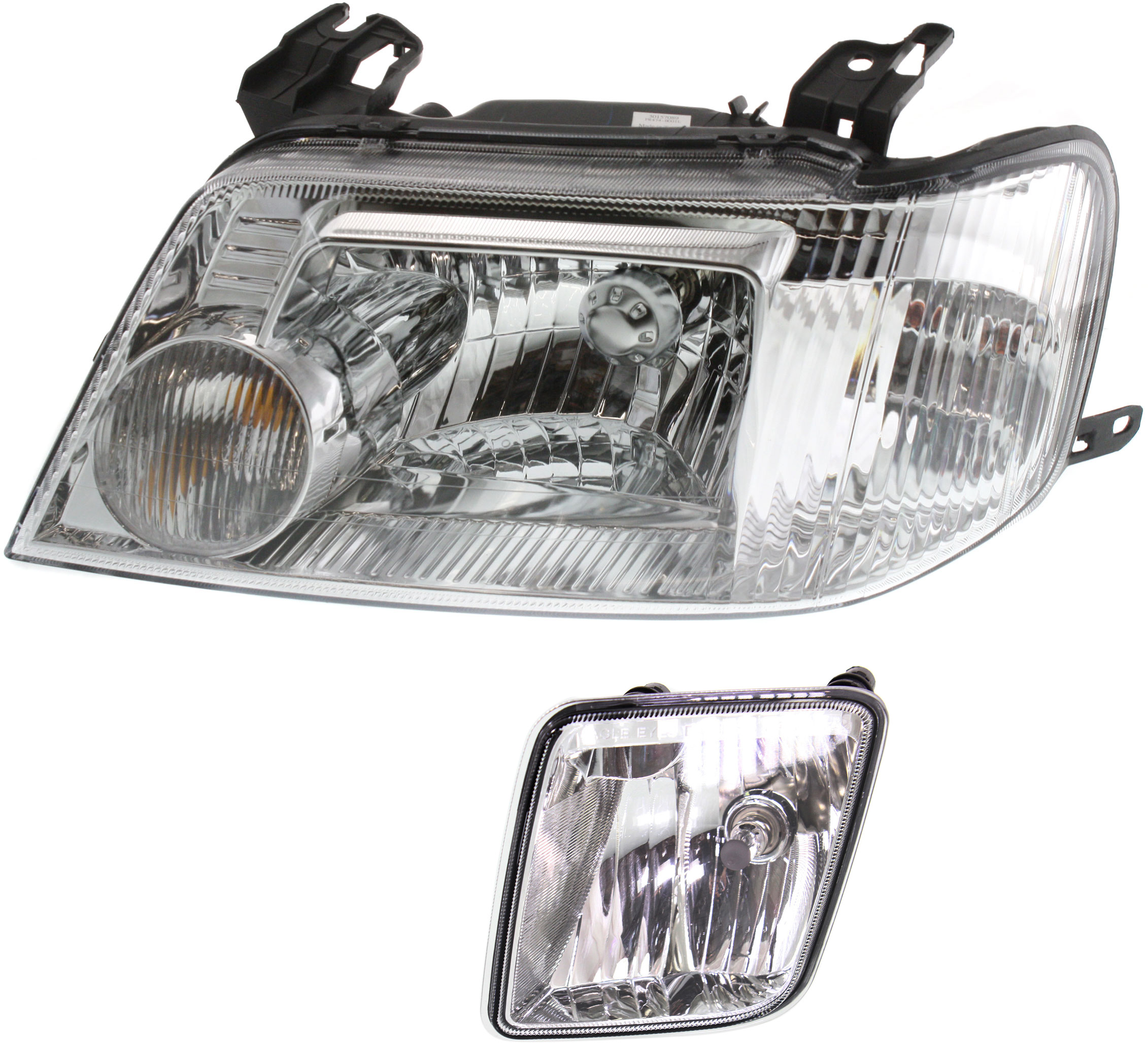 AM MARINER 05-07 HEAD LAMP LH Assembly Halogen 2 pc Kit with Fog Light SKU KIT 062017-46 OEM 5E6Z13008BA 5E6Z15200BA PFM