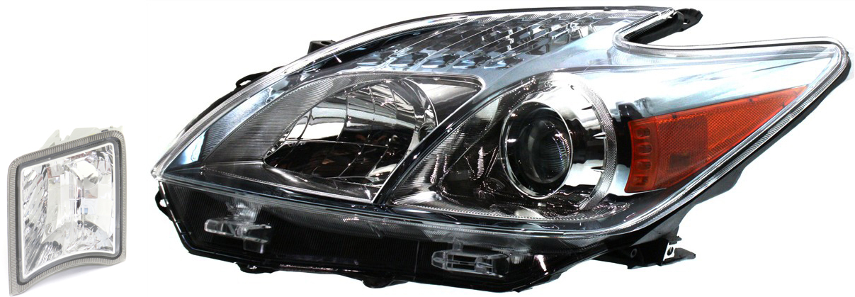 AM PRIUS 10-11 HEAD LAMP LH without Bulb 2 pc Kit with Turn Signal Light CAPA SKU KIT 062017-88 Partslink TO2518122C TO2532114C OEM 8117047211-8152147020-81521470