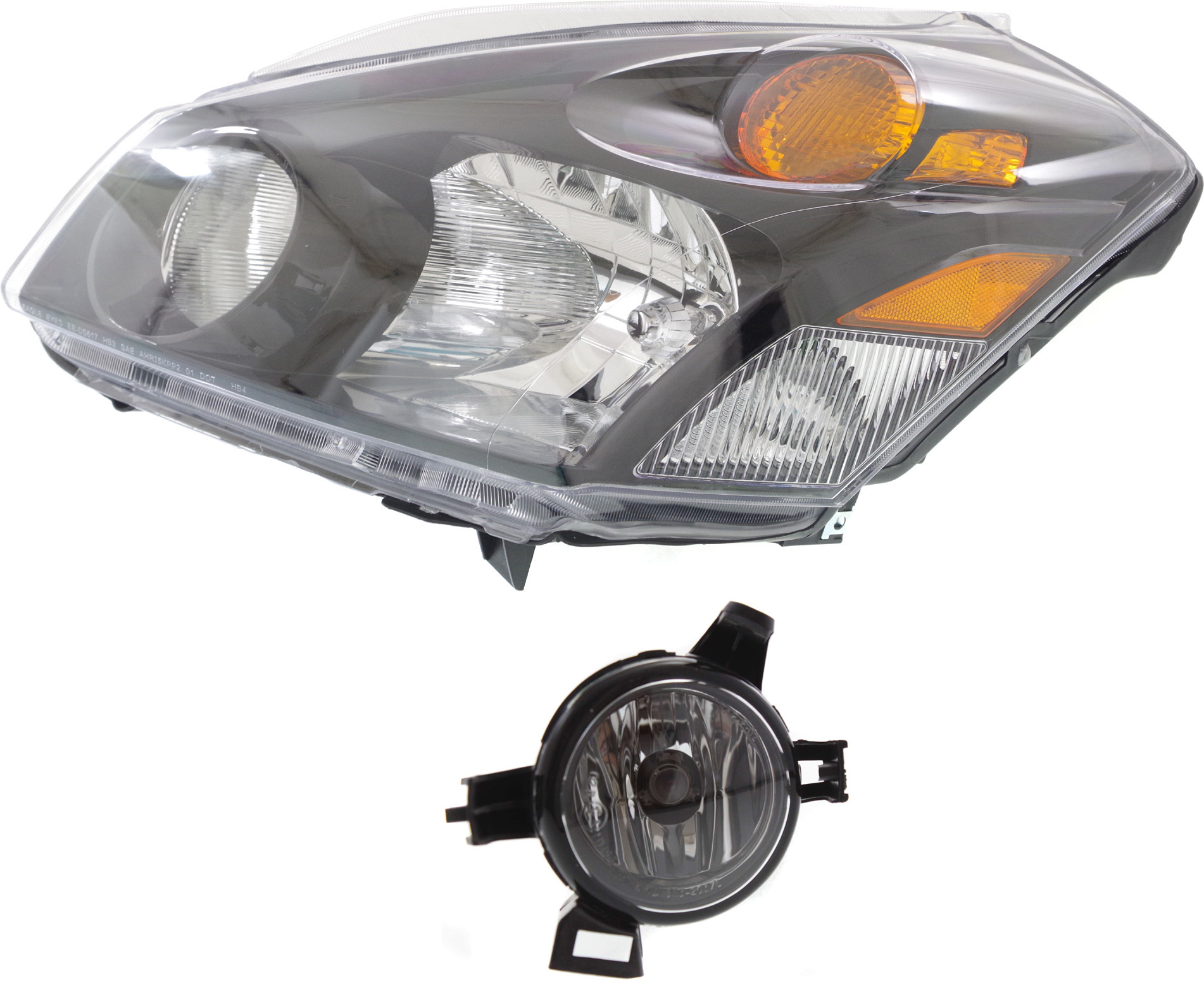 AM QUEST 04-06 HEAD LAMP LH Assembly Halogen 2 pc Kit with Fog Light SKU KIT 062017-96 Partslink NI2502152 NI2592118 OEM 260605Z026-261555Z025