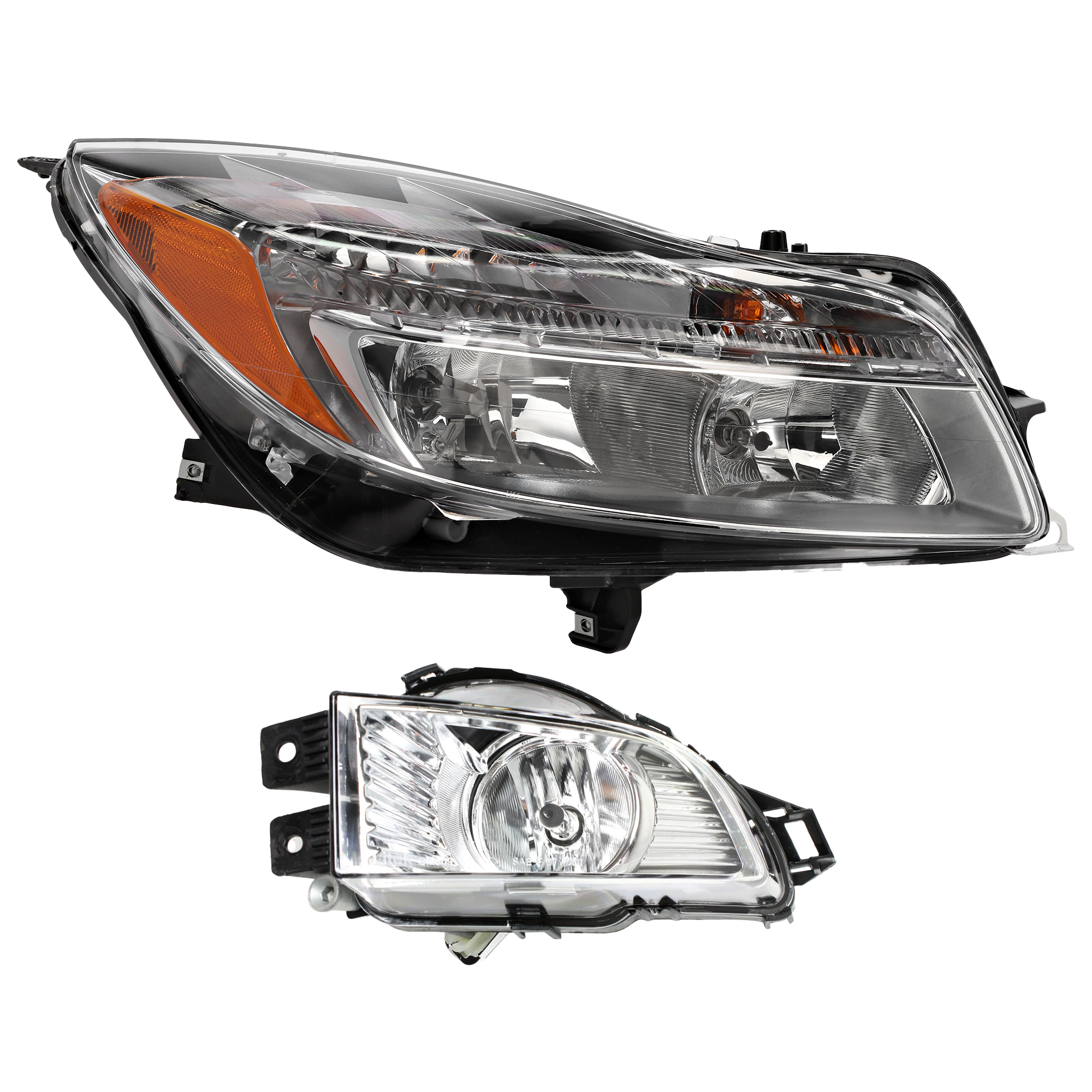 AM REGAL 11-13 HEAD LAMP RH Assembly Halogen 2 pc Kit with Fog Light SKU KIT 062017-99 Partslink GM2503353 GM2593302 OEM 22794766-22950978