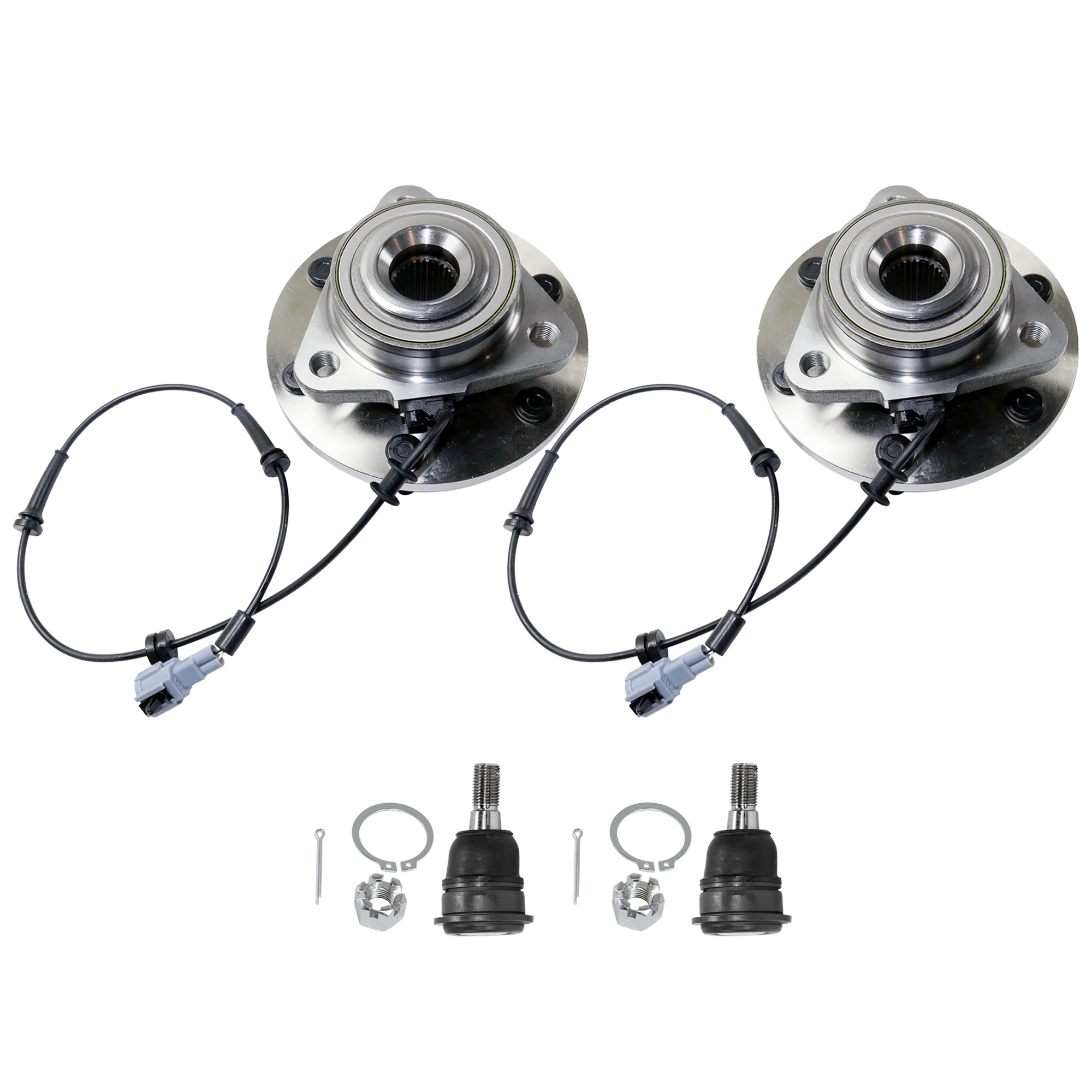 AM ARMADA 05-07 QX56 TITAN 04-07 FRONT HUB ASSEMBLY RH AND LH 4 pc kit 6 Studs 6 in. x 6.75 in. Bolt Pattern w Ball Joint SKU KIT 062024-05 OEM 402027S000-402027S100-2601737