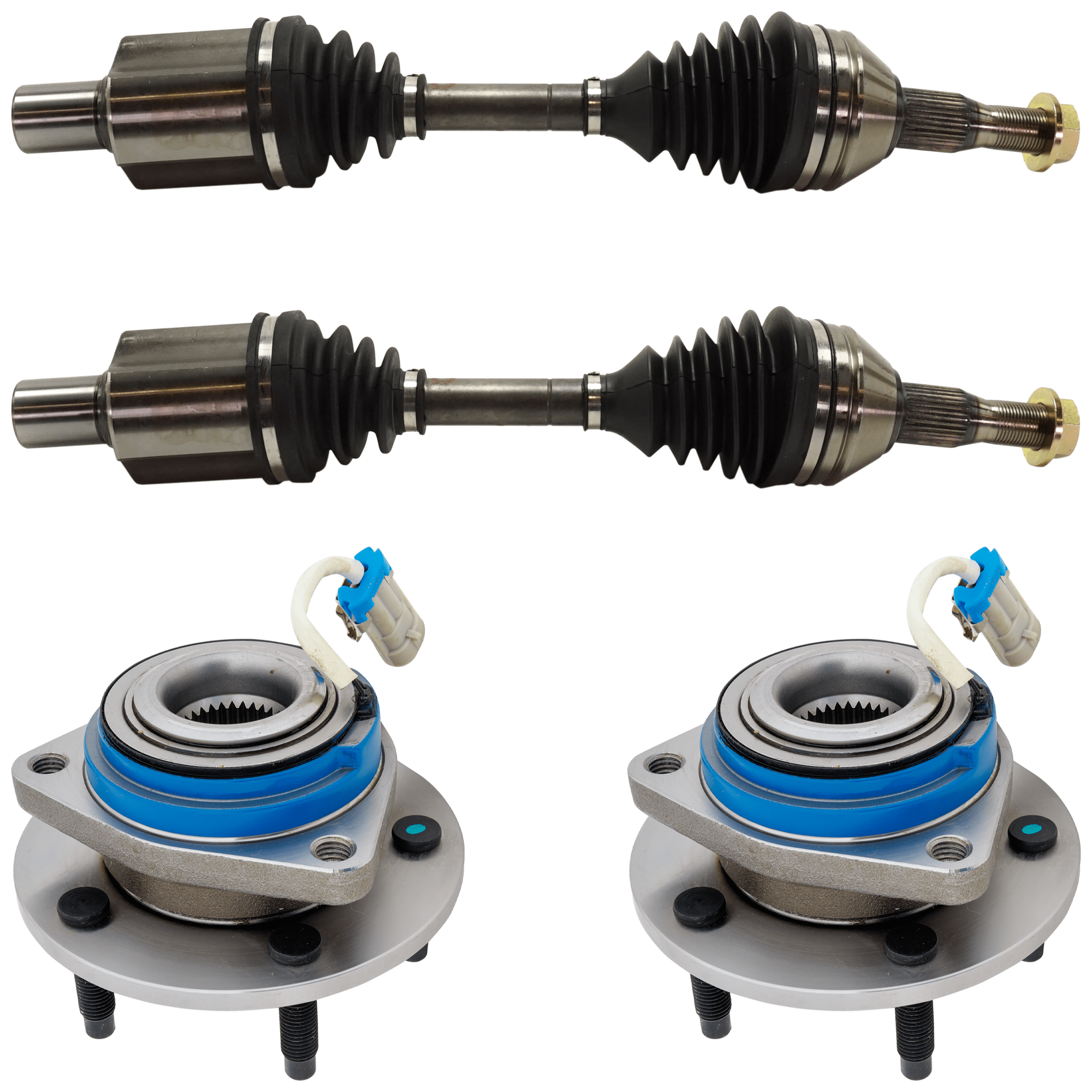 AM AURORA 97-01 SEVILLE 98-01 FRONT SUSPENSION KIT RH AND LH 4 pc Kit with Axle Assembly and Wheel Hub SKU KIT 062024-31 OEM 12429204