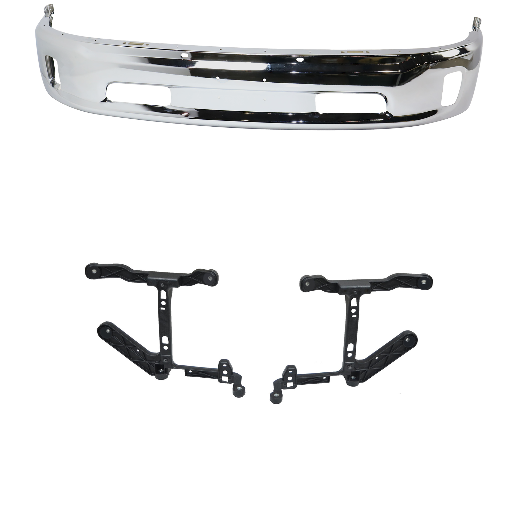 AM RAM 1500-13-18 FRONT BUMPER 2 pc kit with Bumper Bracket Includes 19-24-1500 Classic SKU KIT 062024 C01 Partslink CH1002396 CH1061108 OEM 68160853AB 68232454AA