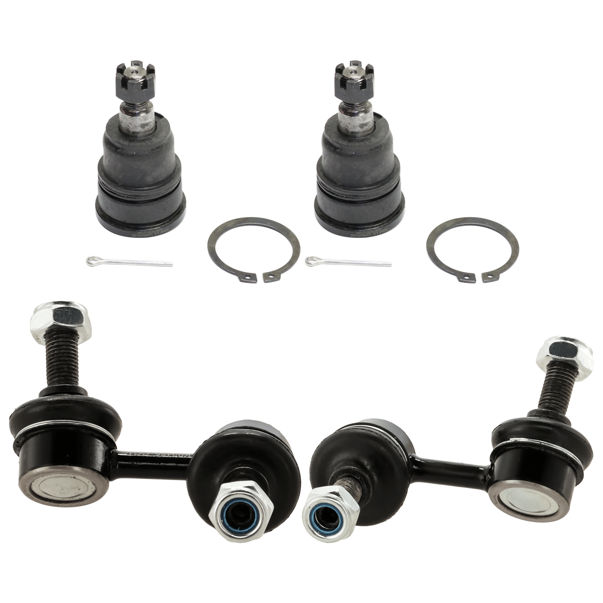 AM CIVIC 02-05 FRONT BALL JOINT RH AND LH 4 pc kit w Sway Bar Link SKU KIT 062024 C02 OEM 5051410-45D2399 FA2354 MK90493