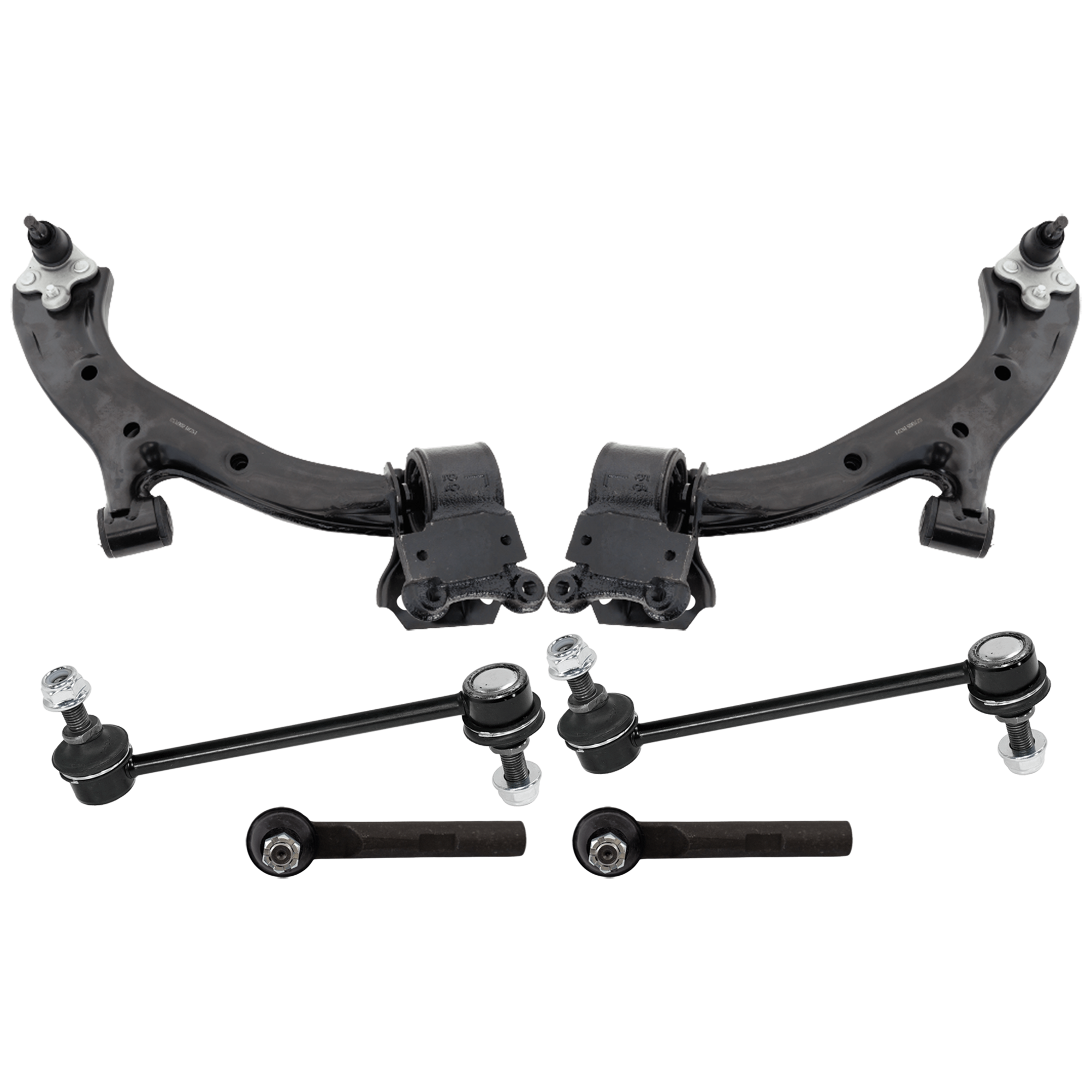 AM RDX 13-18 FRONT CONTROL ARM RH AND LH 6 pc kit w Balll Joint and Bushing Sway Bar Link and Tie Rod SKU KIT 062024 C54 OEM 54618JF00D 53540TX4A02