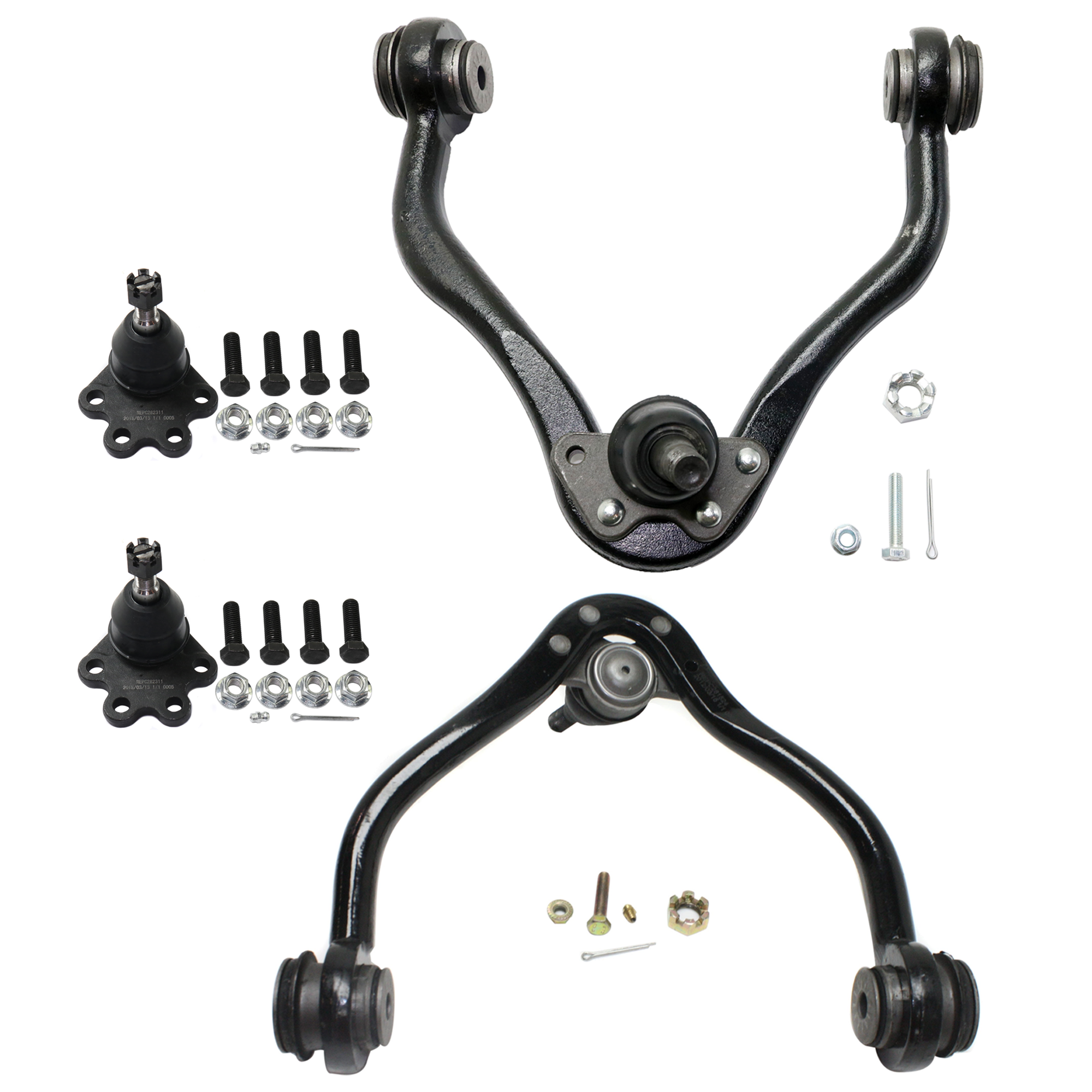 AM K3500-88-95-1500 SUBURBAN 95-99 FRONT CONTROL ARM RH AND LH 4 pc kit w Ball Joint SKU KIT 062024 C69 OEM 12543999-12544000-104106-28600