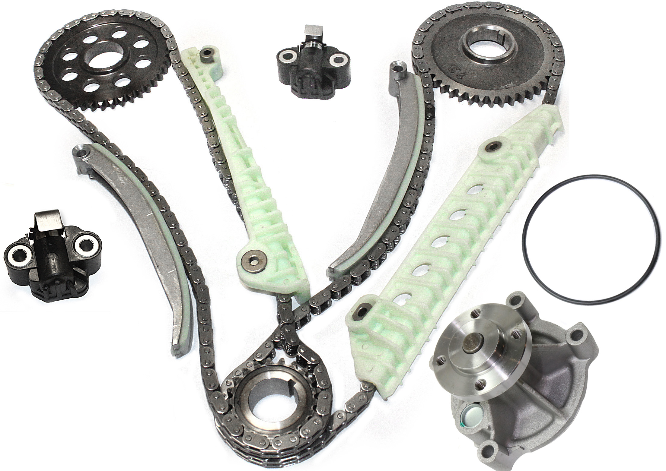 AM CROWN VICTORIA 01-11 GRAND MARQUIS TOWN CAR 03-11 FRONT TIMING CHAIN KIT 2 pc kit with Water Pump SKU KIT 062118-09 OEM 90387SG 19225-20244-32128-4111