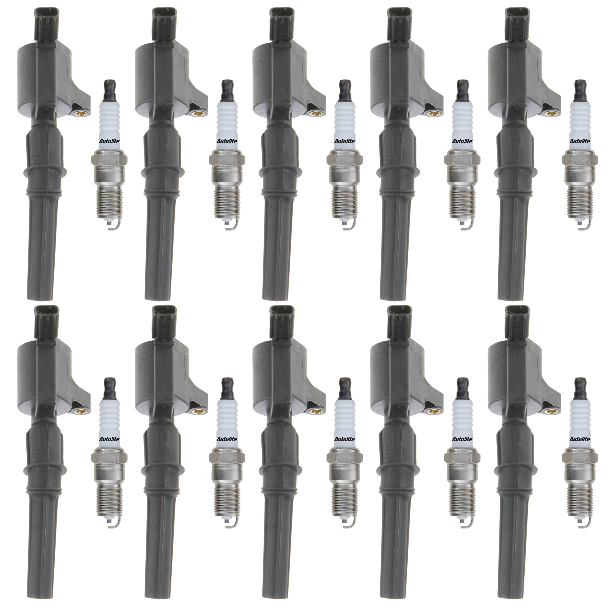 AM ECONOLINE SUPER DUTY 97-99 E 350 SUPER DUTY 99-17 IGNITION COIL AND SPARK PLUG KIT 20 pc kit 10 Cyl SKU KIT 062123-12