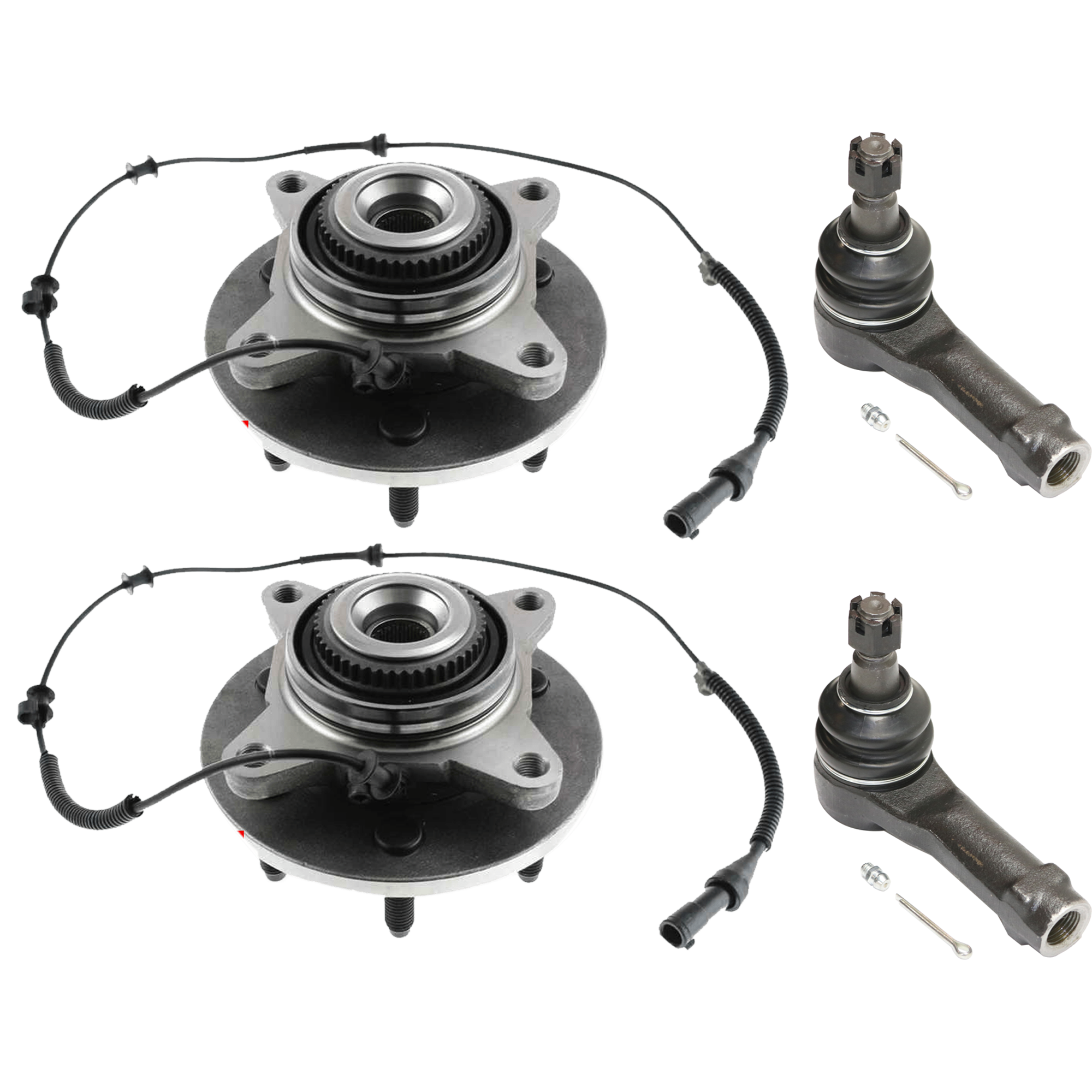 AM F 150 PICKUP 04-05 FRONT SUSPENSION KIT RH AND LH 4 pc Kit with Tie Rod End and Wheel Hub SKU KIT 062124-13 OEM 4L3Z3A130CA 715046-7990301-402