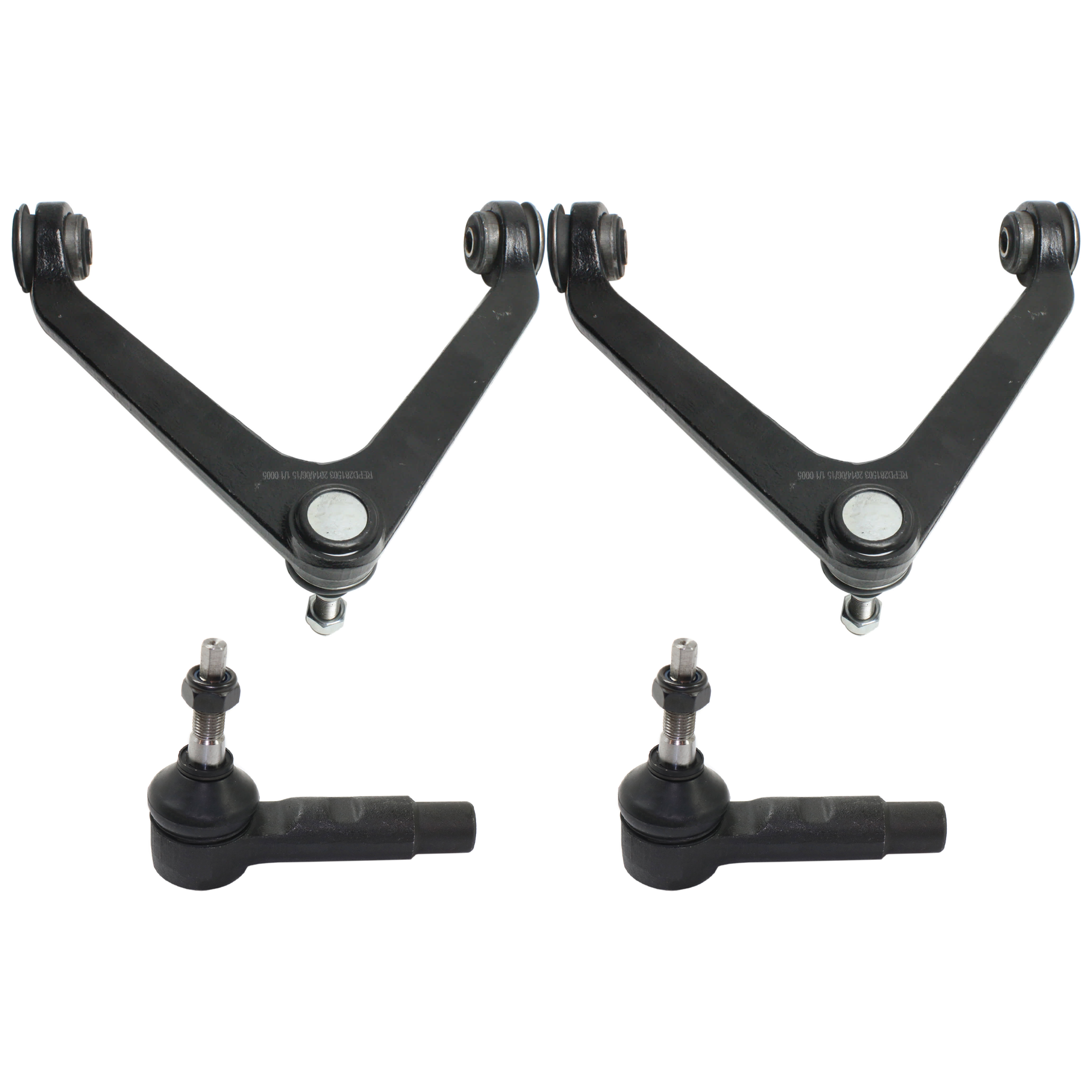AM RAM FULL SIZE P U 02-05 FRONT SUSPENSION KIT RH AND LH 4 pc Kit with Control Arm and Tie Rod End SKU KIT 062124-19 OEM 52106577AA 52106577AB 52106577