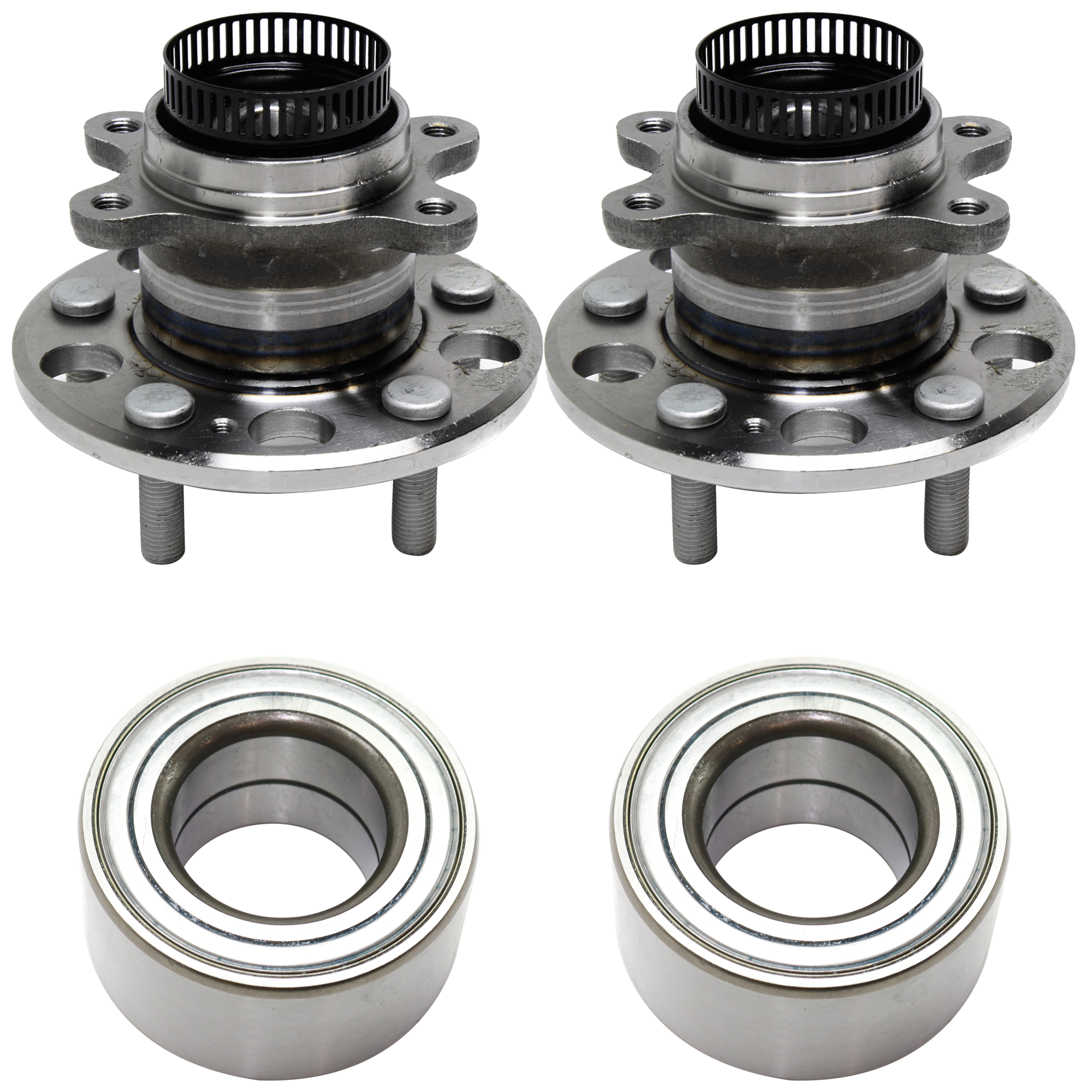 AM ELANTRA 07-12 REAR HUB ASSEMBLY RH AND LH 4 pc kit w Wheel Bearing 5 Studs Non Driven 5 x 114.3 mm Bolt Pattern 4 Bolt Modified SKU KIT 062124-26 OEM 527302H000-517200Q000-517202H0