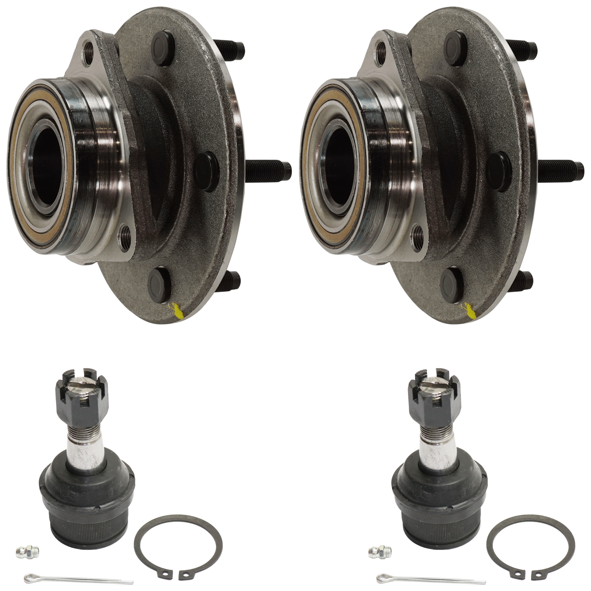 AM RAM 1500 PICKUP 00-01 FRONT HUB ASSEMBLY RH AND LH 5 Studs 4 Wheel ABS 4WD w Ball Joint 4 pc kit SKU KIT 062124-44 OEM 101997-715039-7200095-40267006