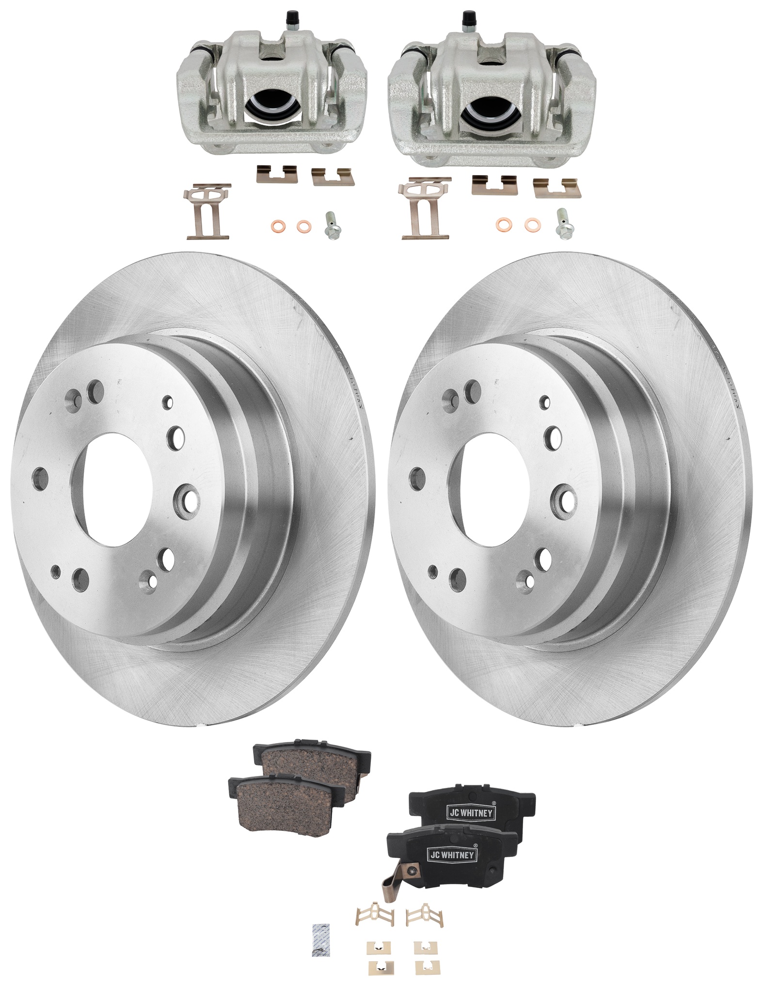 AM CL 01-03 REAR BRAKE KIT WITH CALIPERS 2 Wheel Set Includes 2 Brake Caliper 2 Brake Disc and 1 Brake Pad Set Plain Surface 5 Lugs Cast Iron Ceramic SKU KIT 062125-06 OEM 31302-96988-1096988-4886988-60
