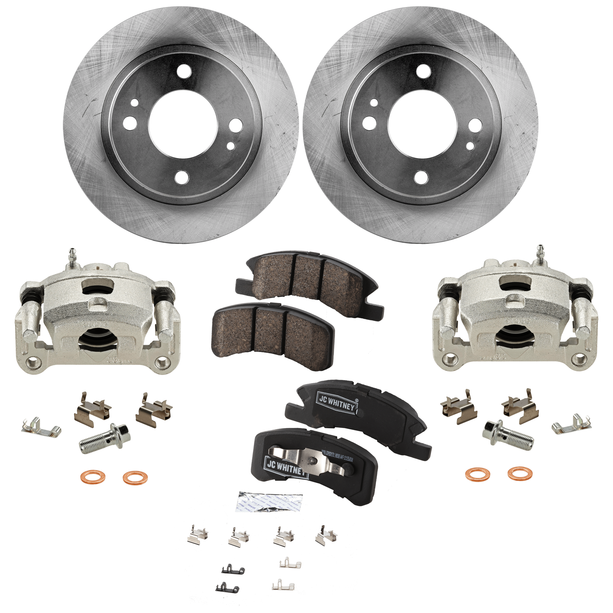 AM MIRAGE 14-15 FRONT BRAKE KIT WITH CALIPERS 2 Wheel Set Includes 2 Brake Caliper 2 Brake Disc and 1 Brake Pad Set Plain Surface 4 Lugs Ceramic SKU KIT 062125-103 OEM 4605B001-4605B002-44821-121460