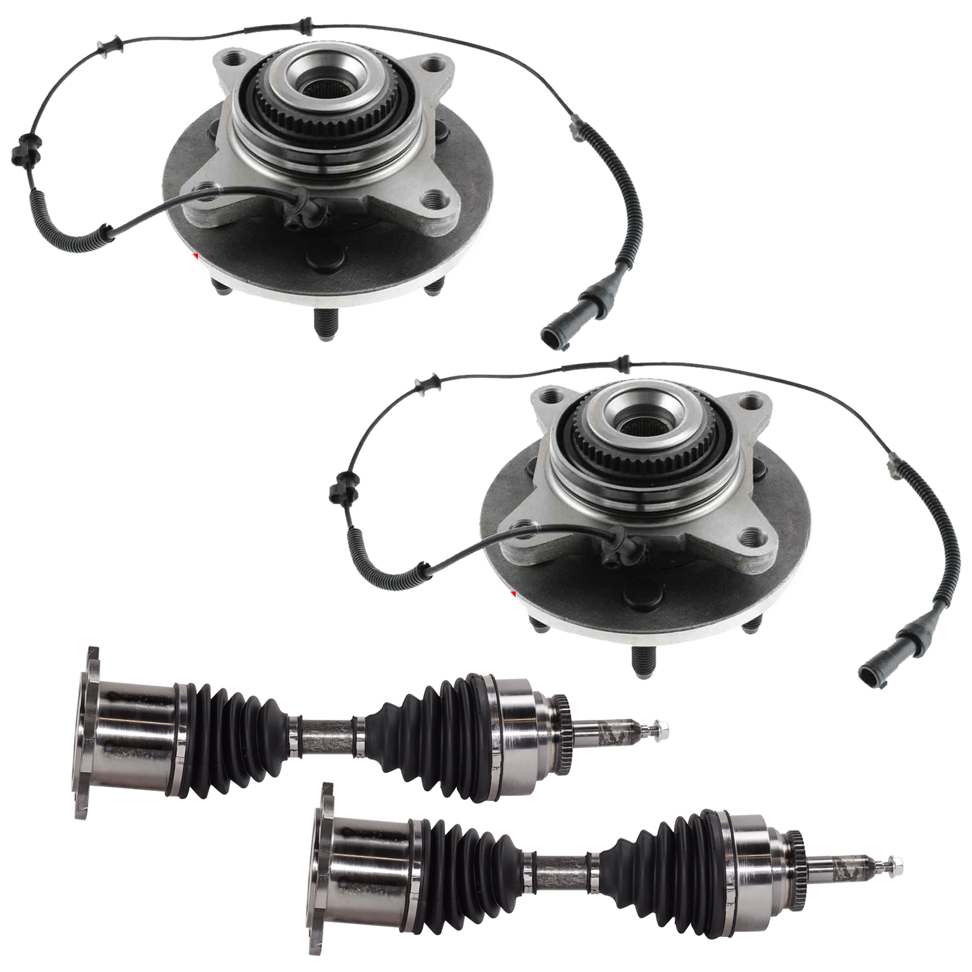AM F 150-04-05 FRONT SUSPENSION KIT RH AND LH 4 pc Kit with Axle Assembly and Wheel Hub SKU KIT 062224-215 OEM 715046-7990301-40265016-4L342B