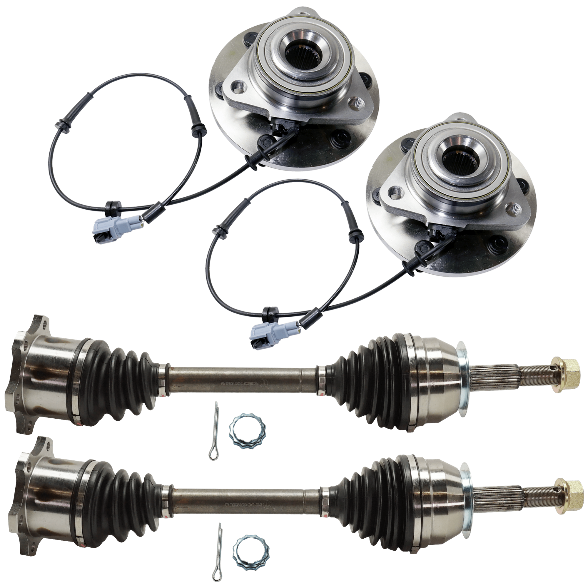 AM ARMADA 05-07 QX56 TITAN 04-07 FRONT SUSPENSION KIT RH AND LH 4 pc Kit with Axle Assembly and Wheel Hub SKU KIT 062224-218 OEM 402027S000-402027S100