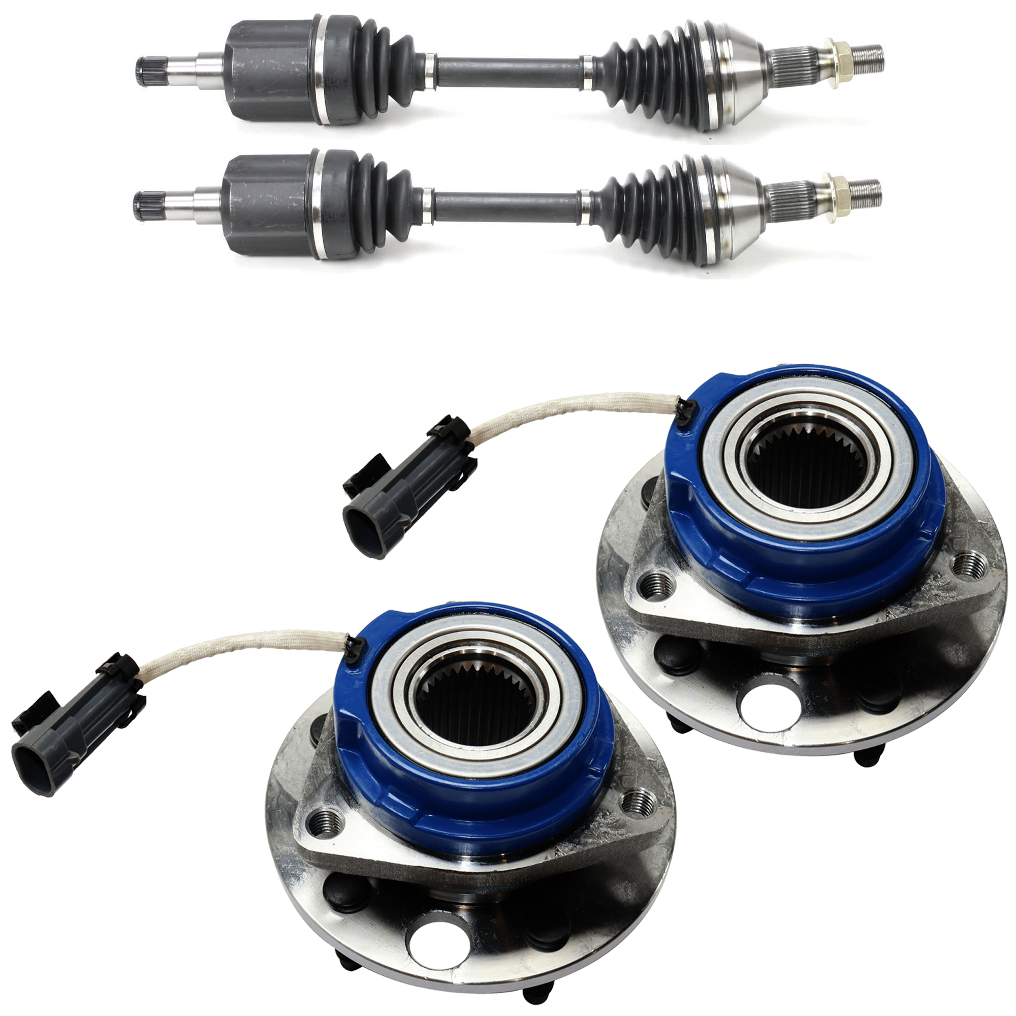 AM PARK AVENUE 97-05 LUCERNE 06-11 FRONT SUSPENSION KIT RH 4 pc Kit with Axle Assembly and Wheel Hub SKU KIT 062224-219 OEM 88964168
