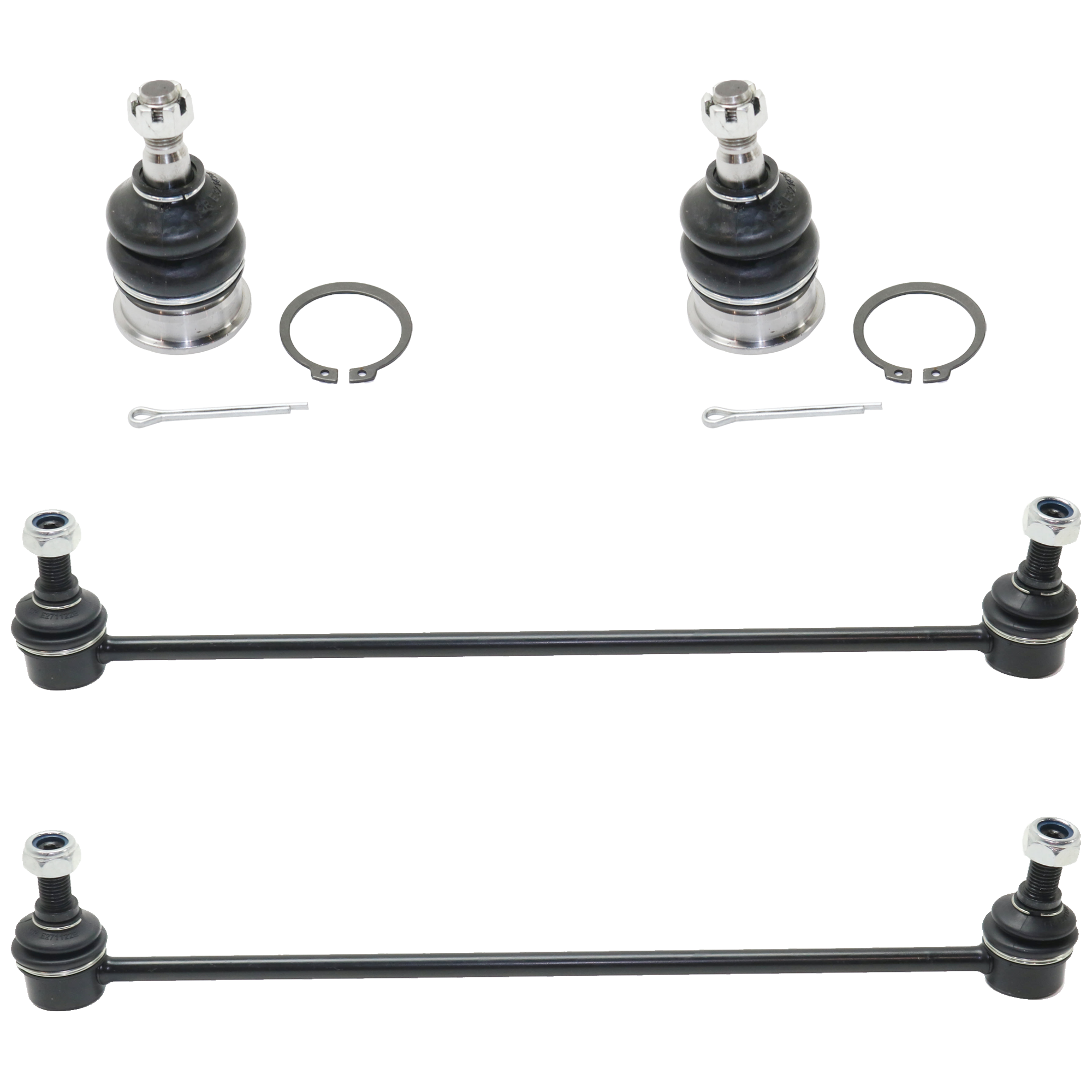 AM YARIS 06-17 PRIUS C 12-19 FRONT SUSPENSION KIT 4 pc Kit with Ball Joint and Sway Bar Link SKU KIT 062224-221 OEM 4806859035-4806959035-45D2262