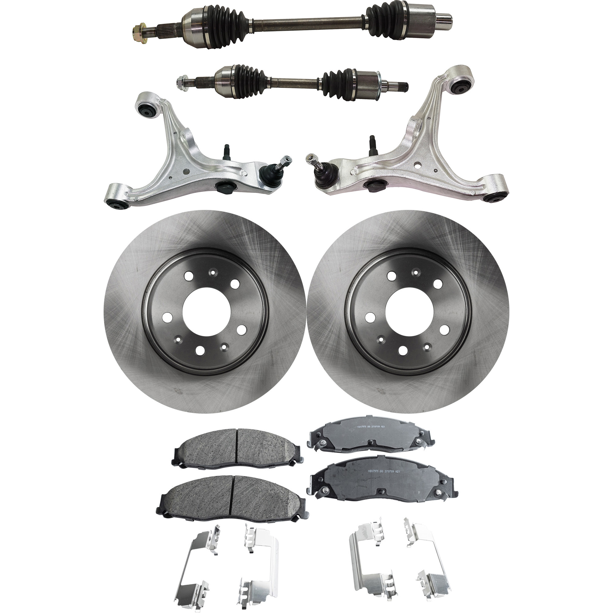 AM STS 05-08 FRONT CONTROL ARM KIT RH AND LH Lower w Ball Joint 7 pc Kit w Axle Assemblies Brake Discs and Brake Pad Set SKU KIT 062422-789 OEM 889-641-028-895-994-000-000-000-000
