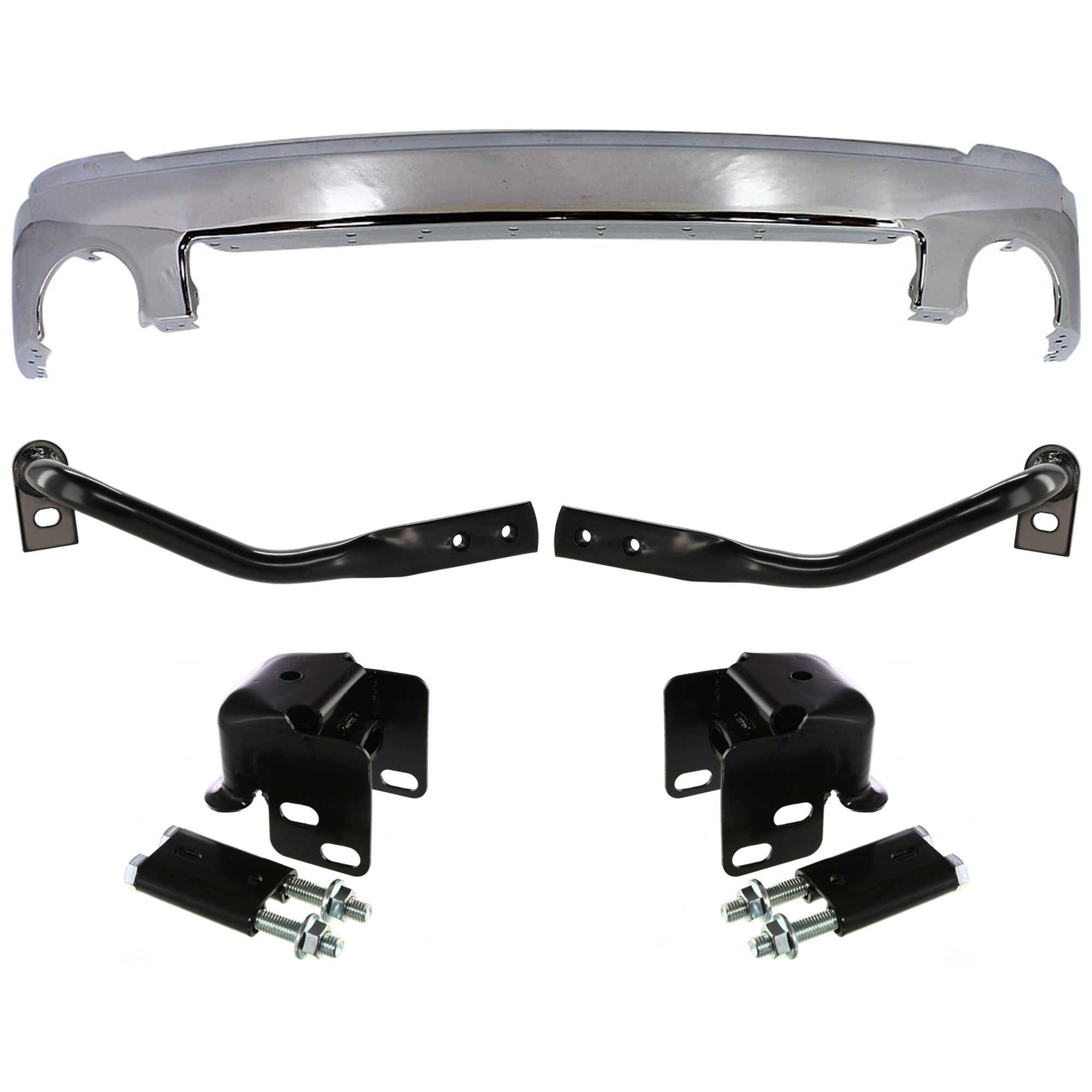 AM SIERRA 1500-07-13 FRONT BUMPER BRACKET RH AND LH 5 pc kit Steel with Bumper SKU KIT 062424 C01 Partslink GM1042107 GM1043107 GM1065109 GM1002833 OEM 15791866-22861858-22861859-159