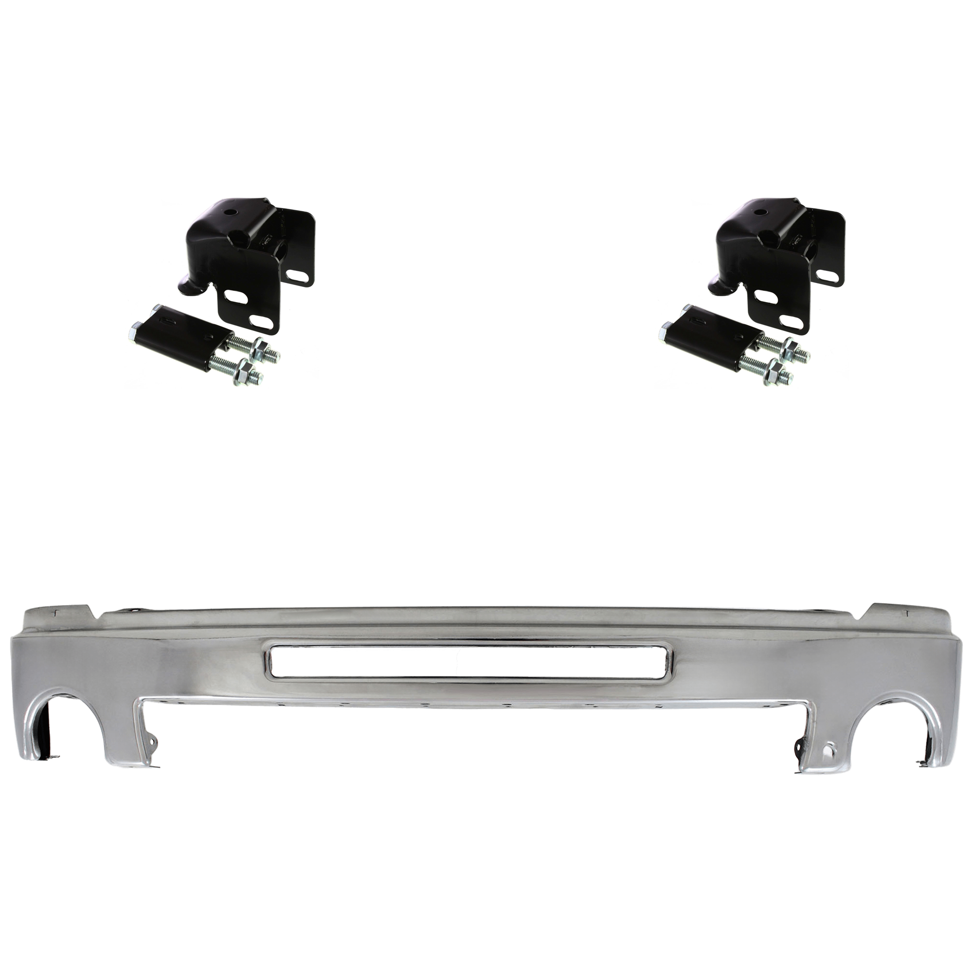 AM SIERRA 1500-07-13 FRONT BUMPER BRACKET RH AND LH 3 pc kit Impact Bar Steel with Bumper SKU KIT 062424 C05 Partslink GM1065109 GM1002834 OEM 15791866-15902856