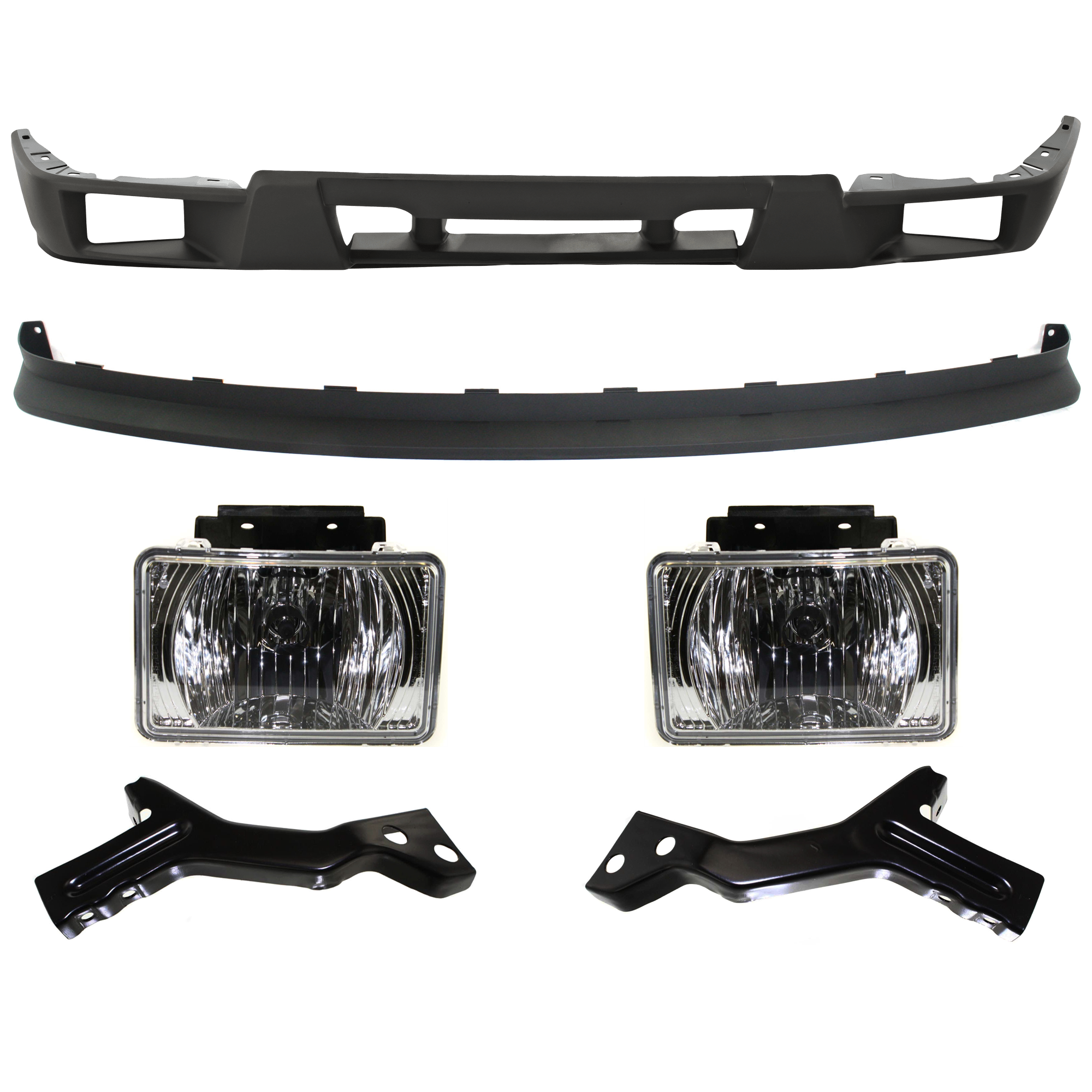 AM COLORADO CANYON 04-09 FRONT FOG LAMP RH AND LH 6 pc kit Assembly Halogen with Bumper Bracket Bumper Cover and Valance SKU KIT 062424 C08 Partslink GM2592135 GM1061103 GM1000722 GM1092183 OEM 22863814 GM1061103-12335805-15